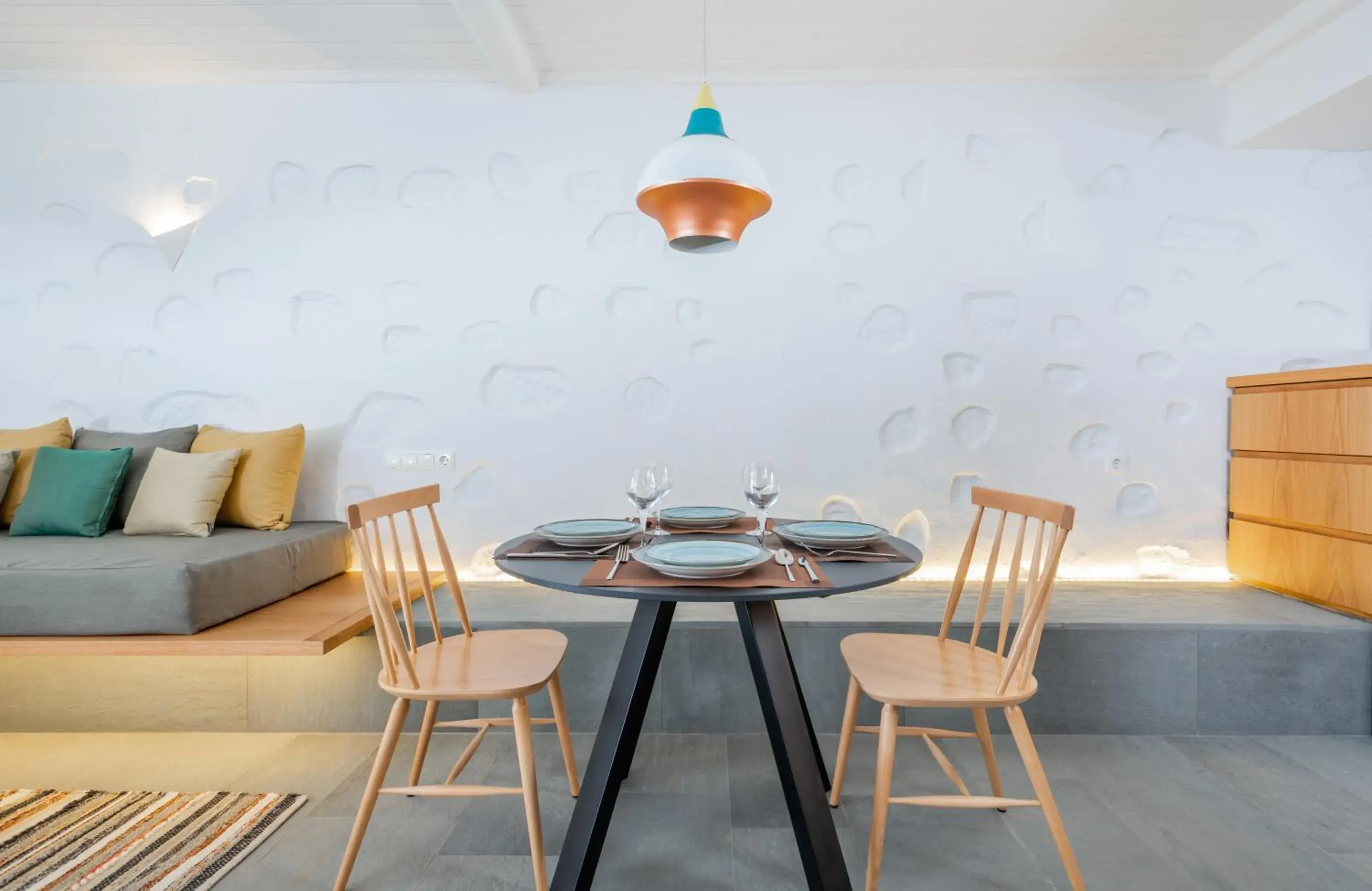 Living room in Dreambox Mykonos Suites and Mini Villas Living room in Dreambox Mykonos Suites and Mini Villas