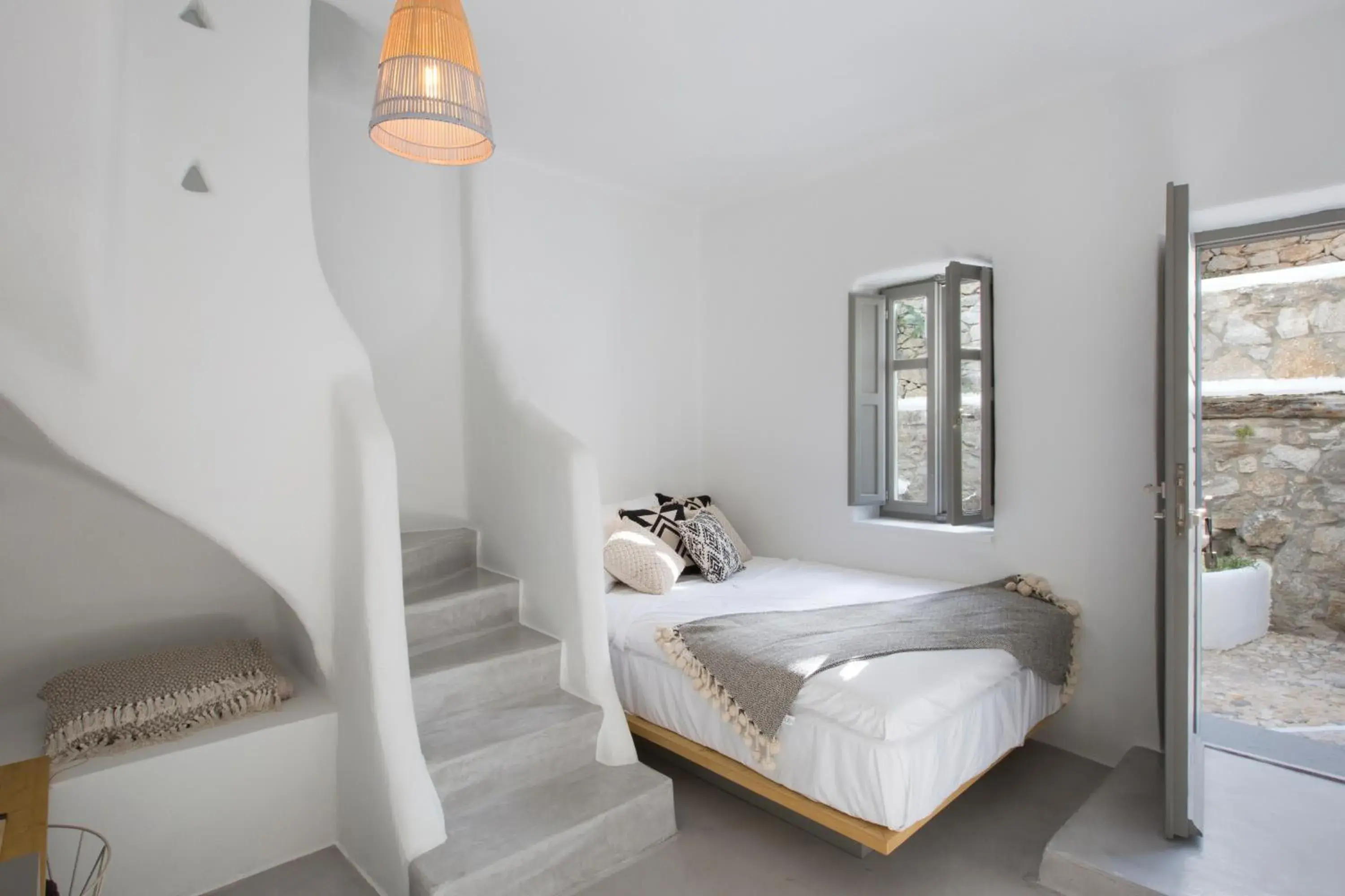 Bedroom, Bed in Dreambox Mykonos Suites Bedroom, Bed in Dreambox Mykonos Suites