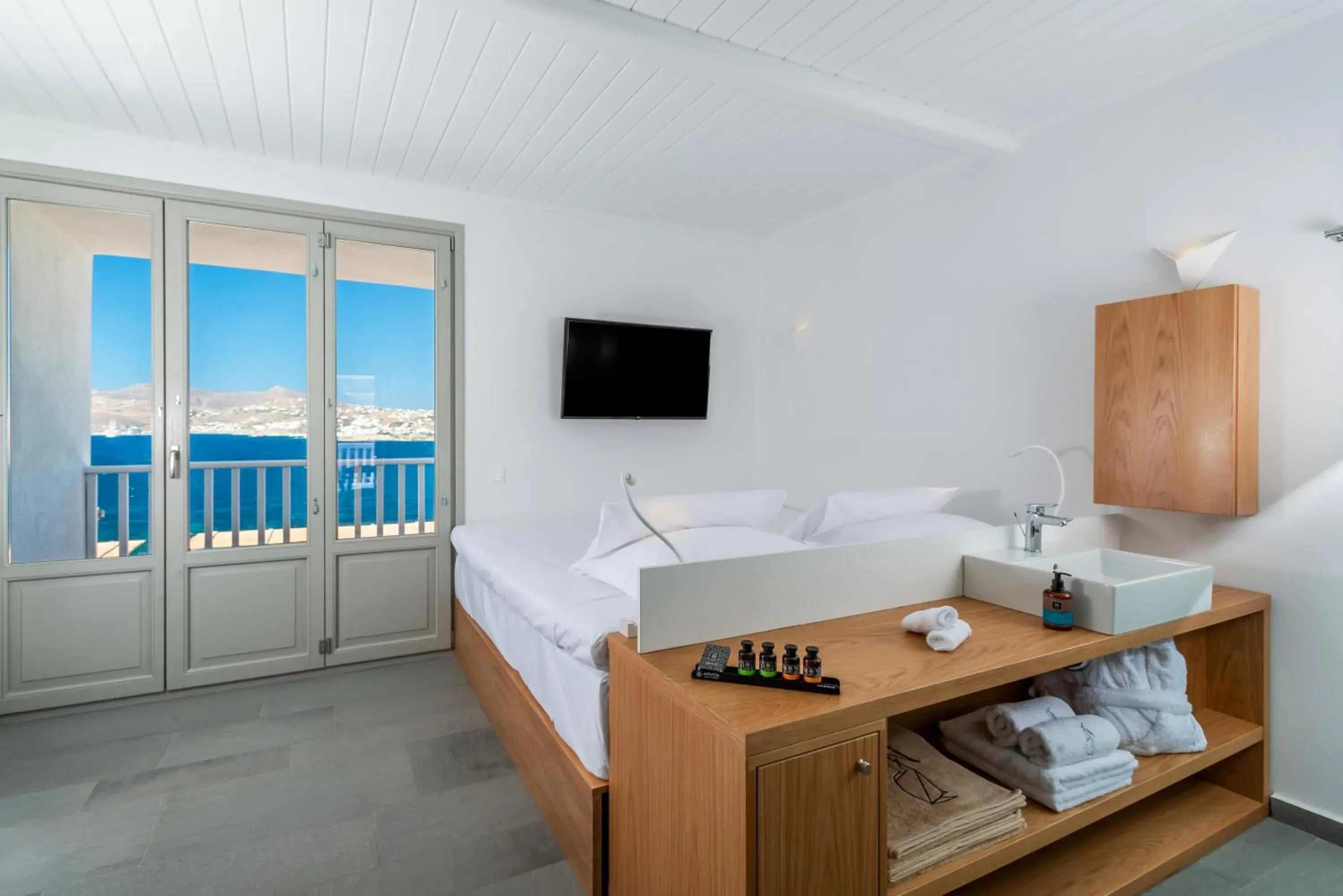 Bedroom, Bed in Dreambox Mykonos Suites and Mini Villas Bedroom, Bed in Dreambox Mykonos Suites and Mini Villas