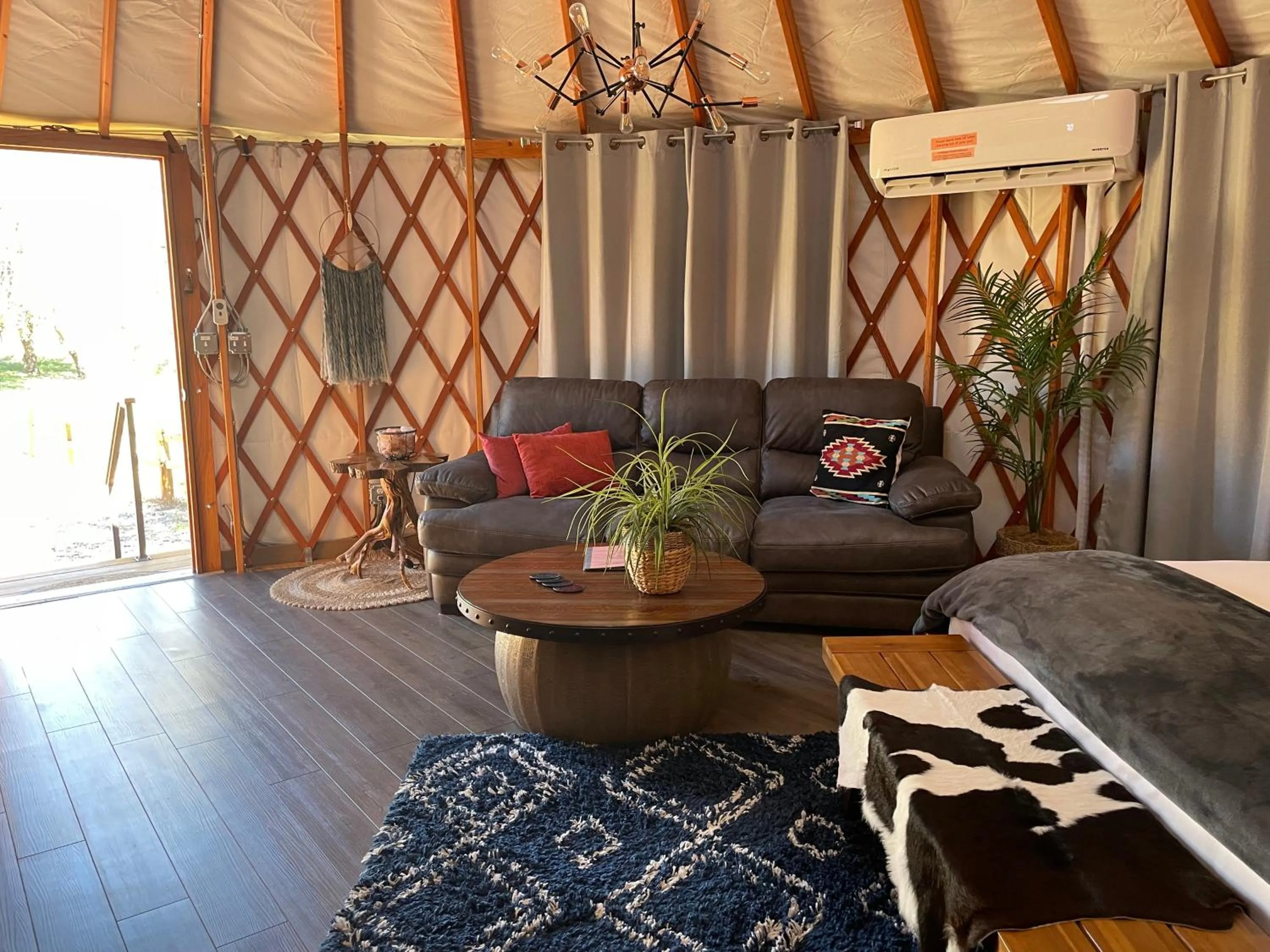 Living room in Escalante Yurts - Luxury Lodging