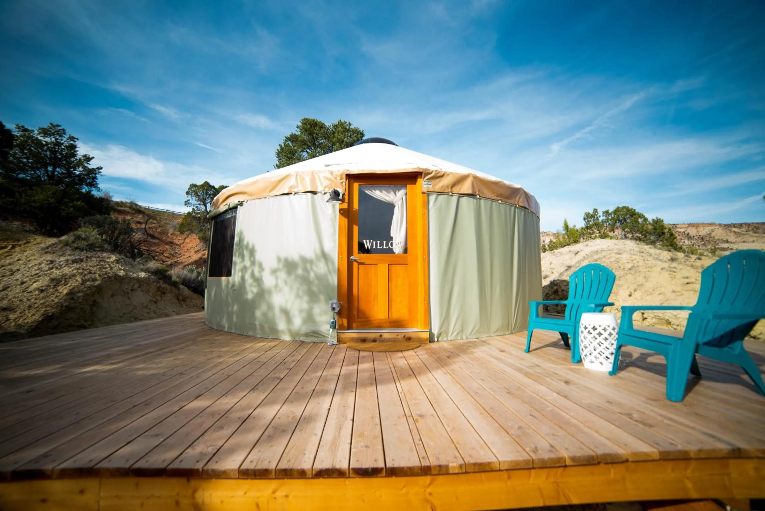 Patio in Escalante Yurts - Luxury Lodging