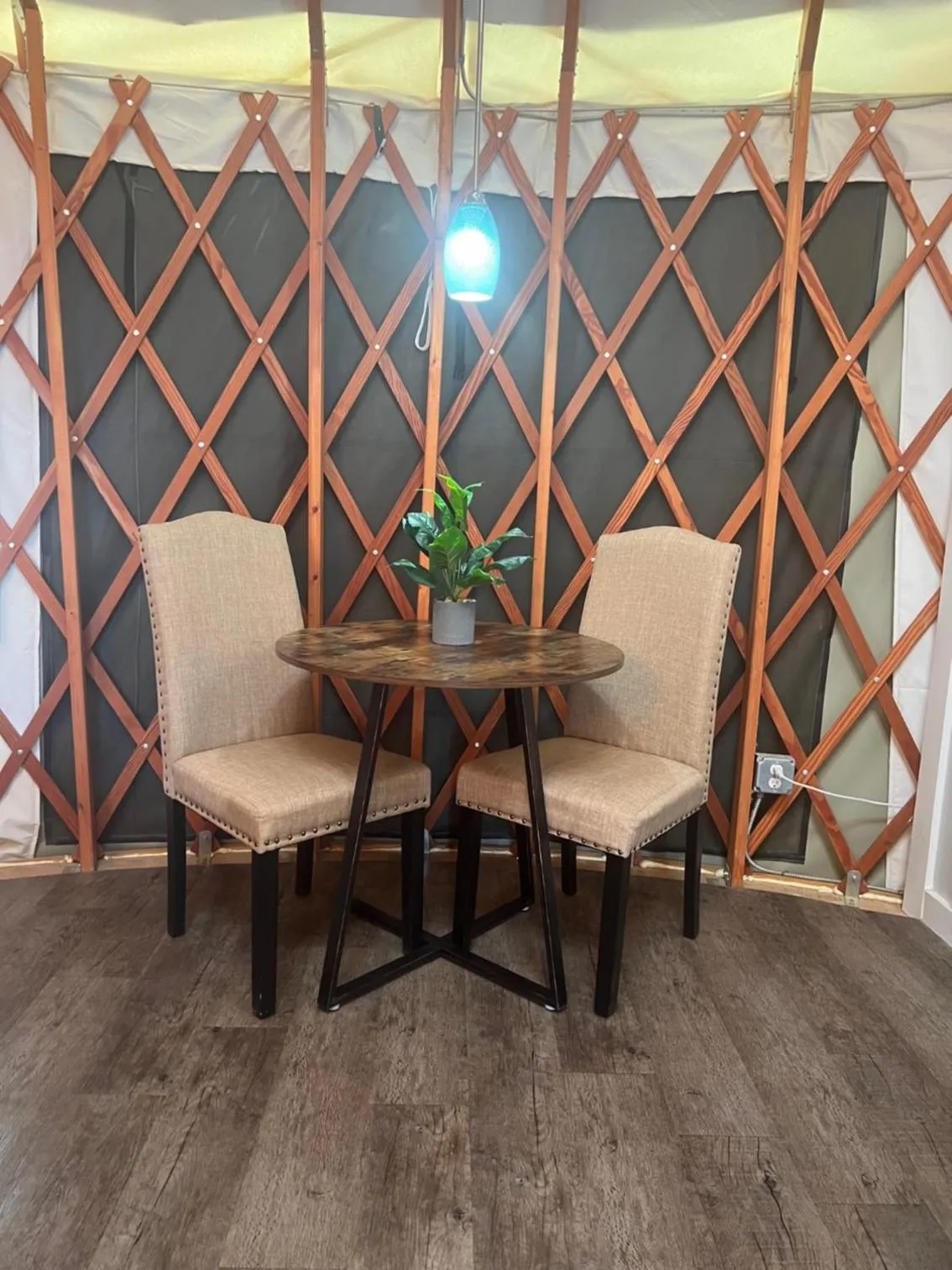 Living room in Escalante Yurts - Luxury Lodging