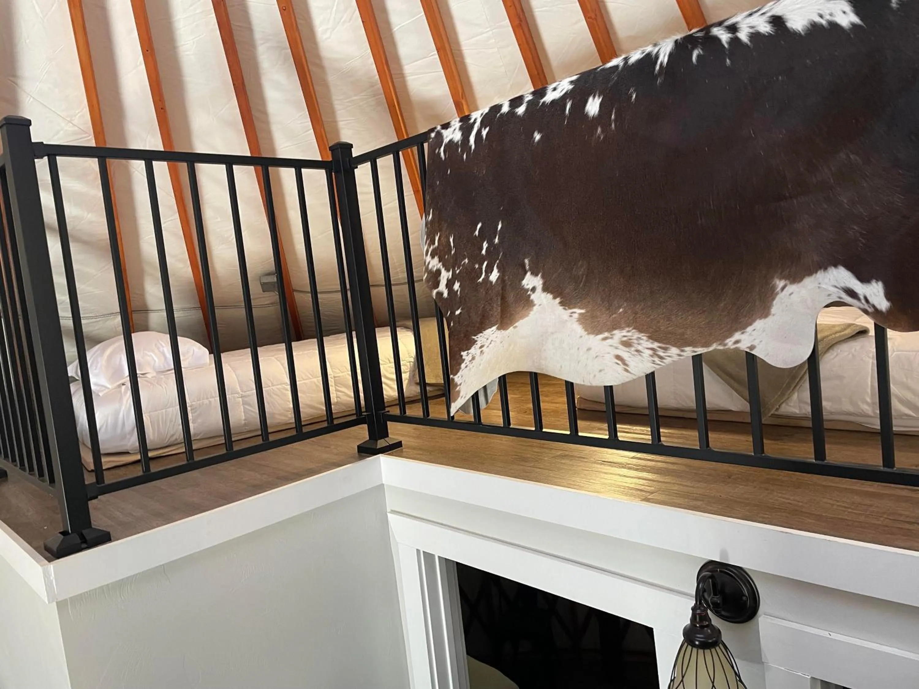 Bed in Escalante Yurts - Luxury Lodging