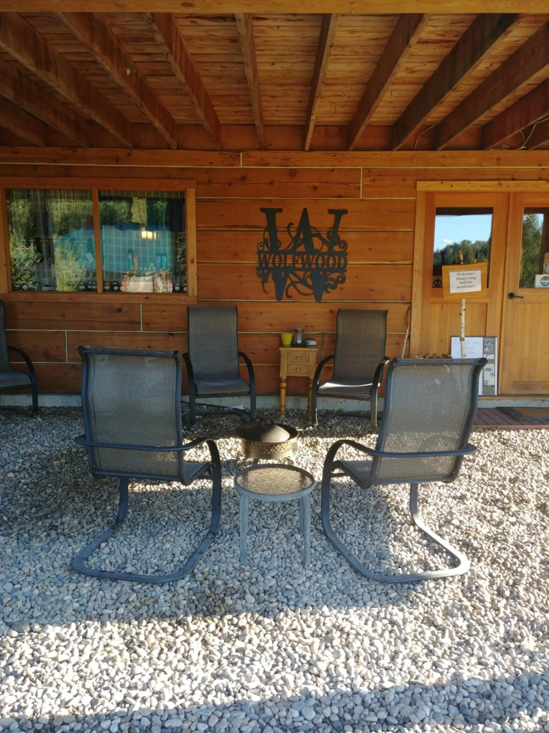 Seating area in Wolfwood Guest Ranch