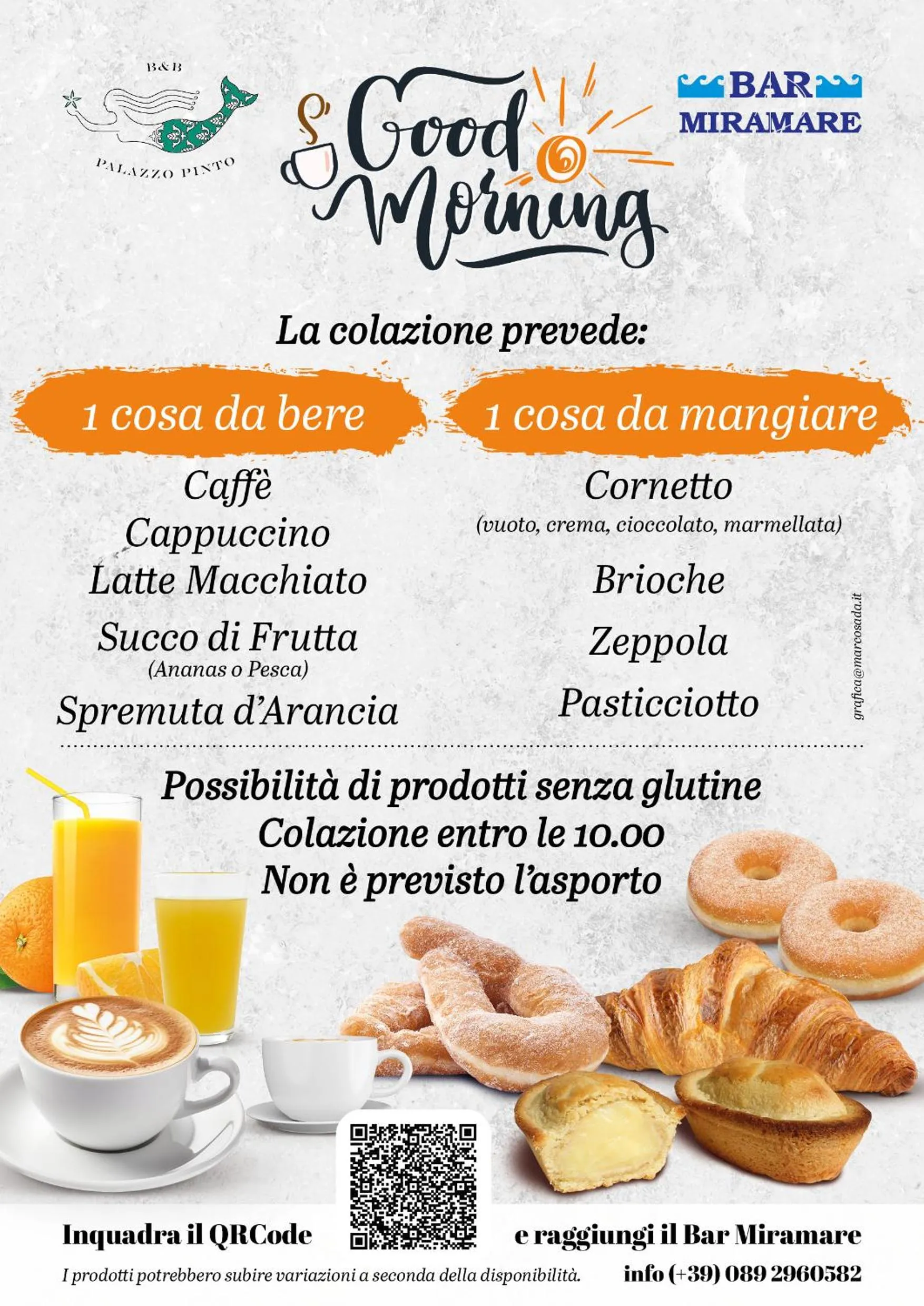 Italian breakfast in B&B Palazzo Pinto