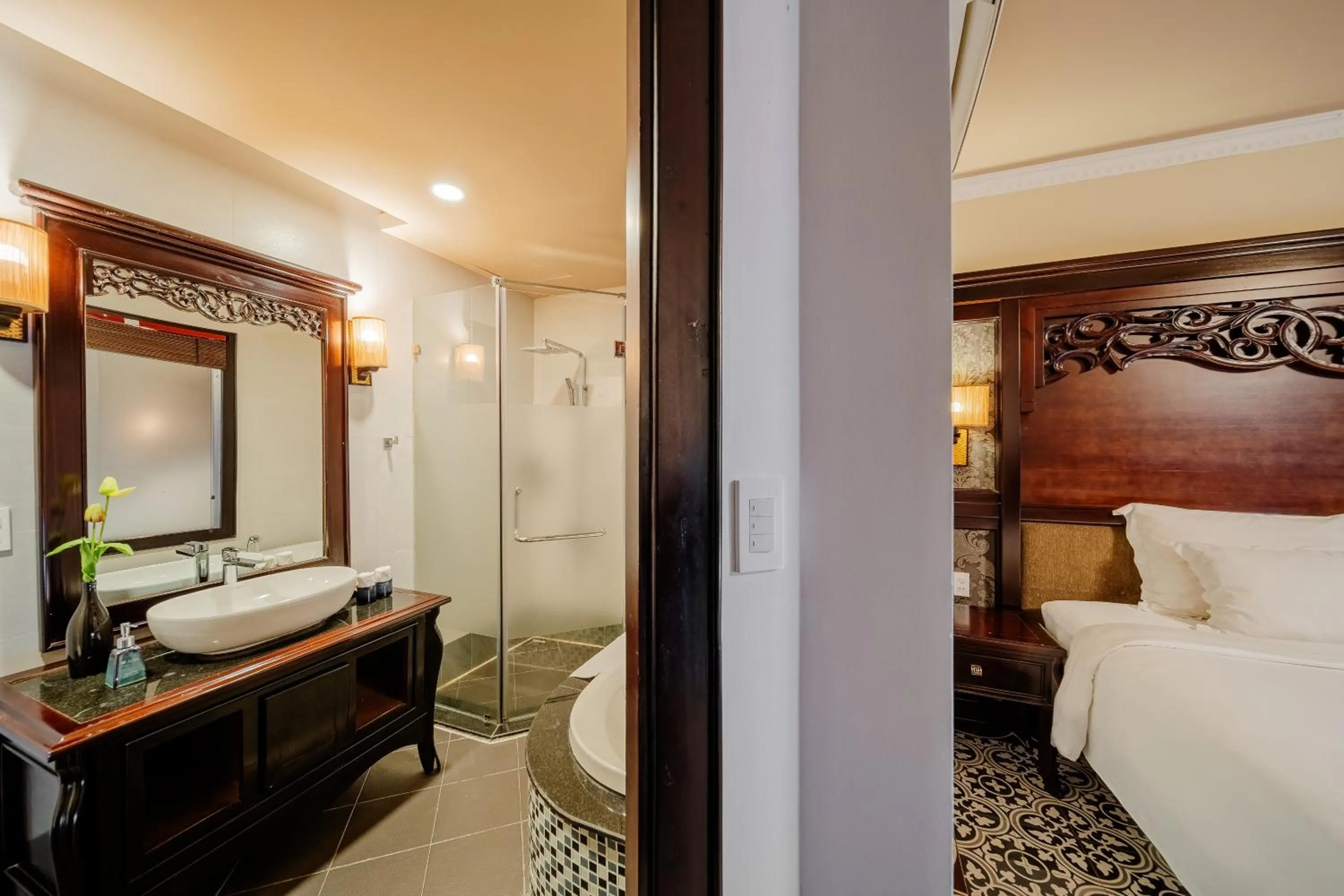 Bathroom, Bed in Anja Beach Resort & Spa