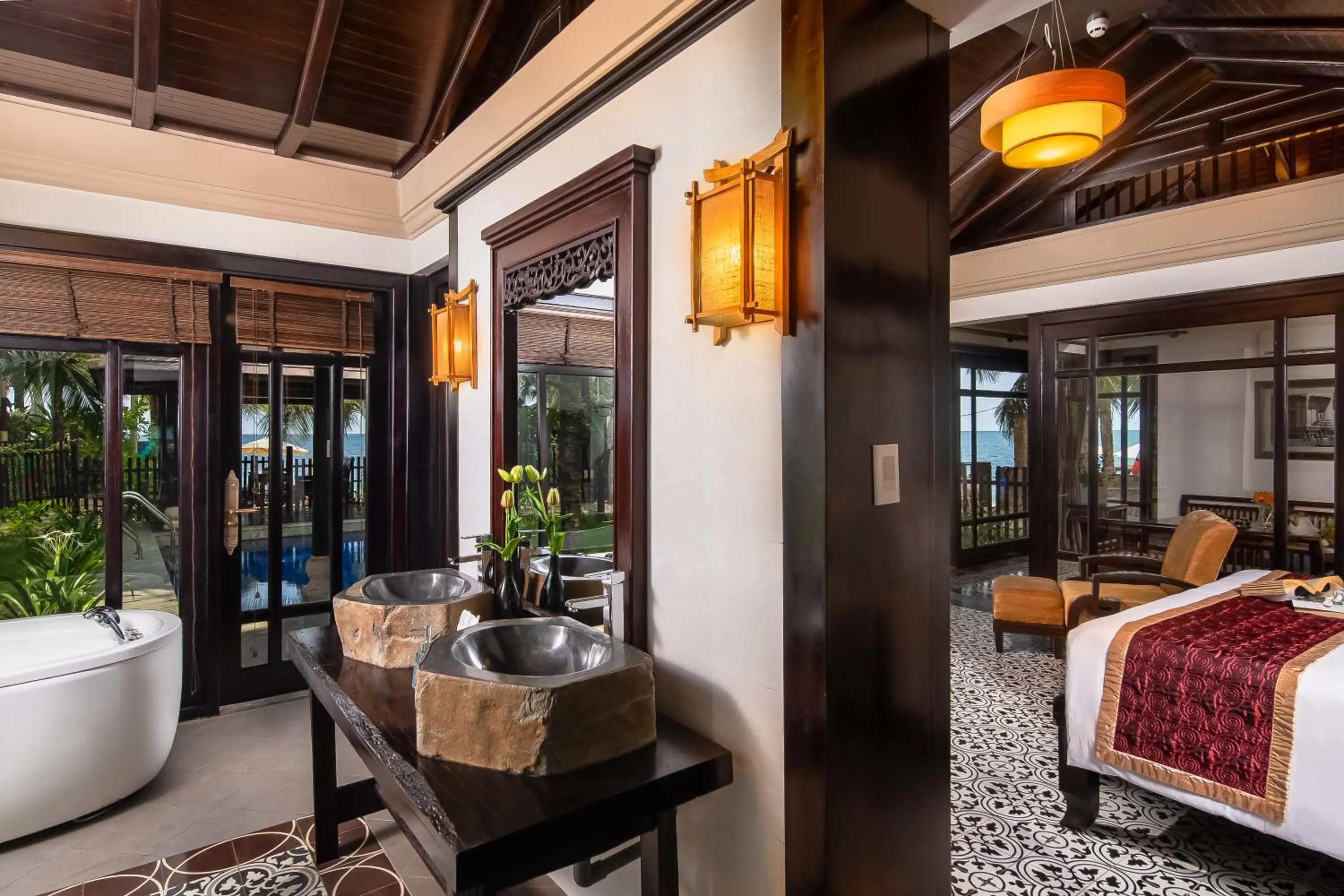 Bed in Anja Beach Resort & Spa