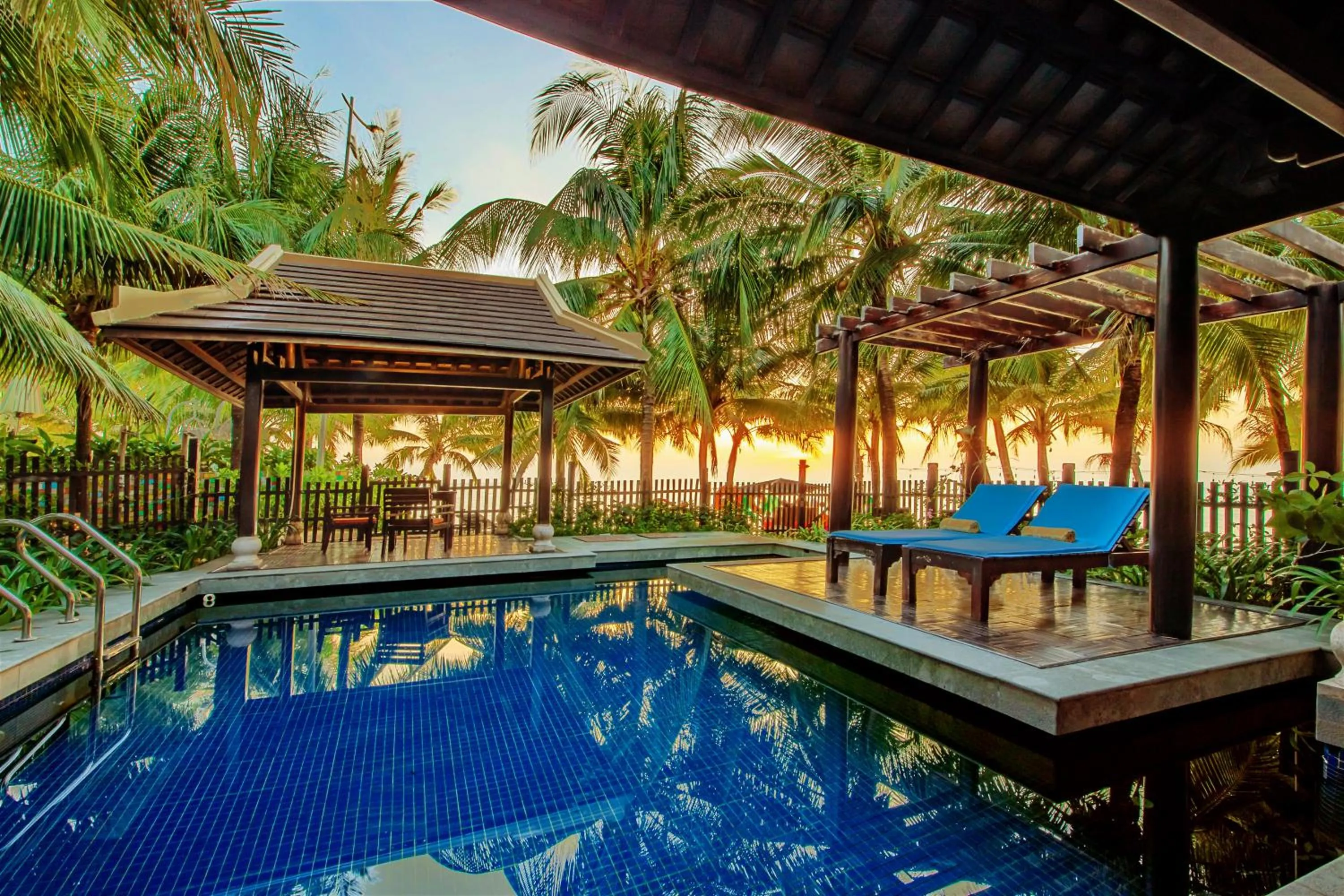 Pool view in Anja Beach Resort & Spa