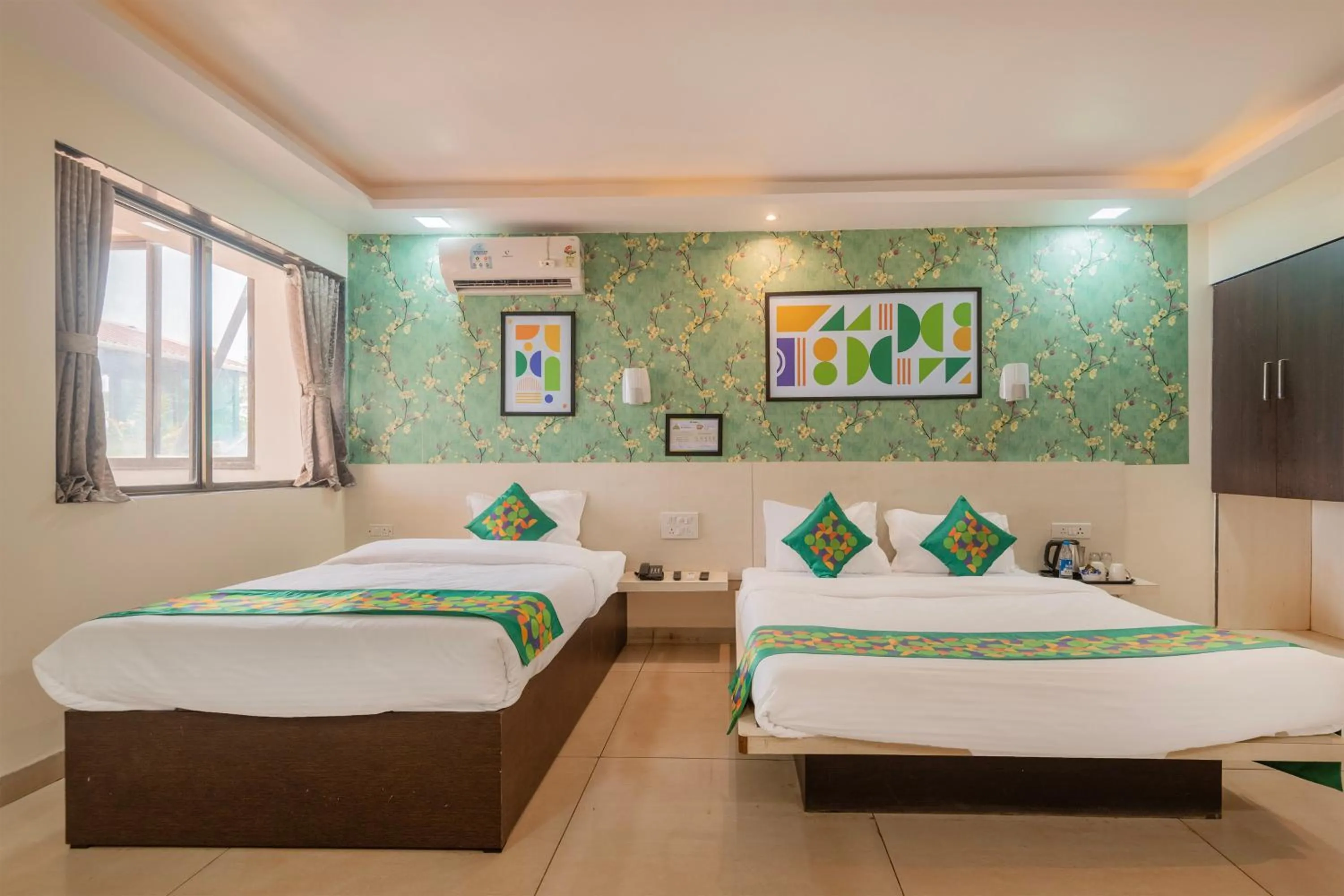 Bedroom, Bed in Treebo Kuber Palace with Swimming Pool