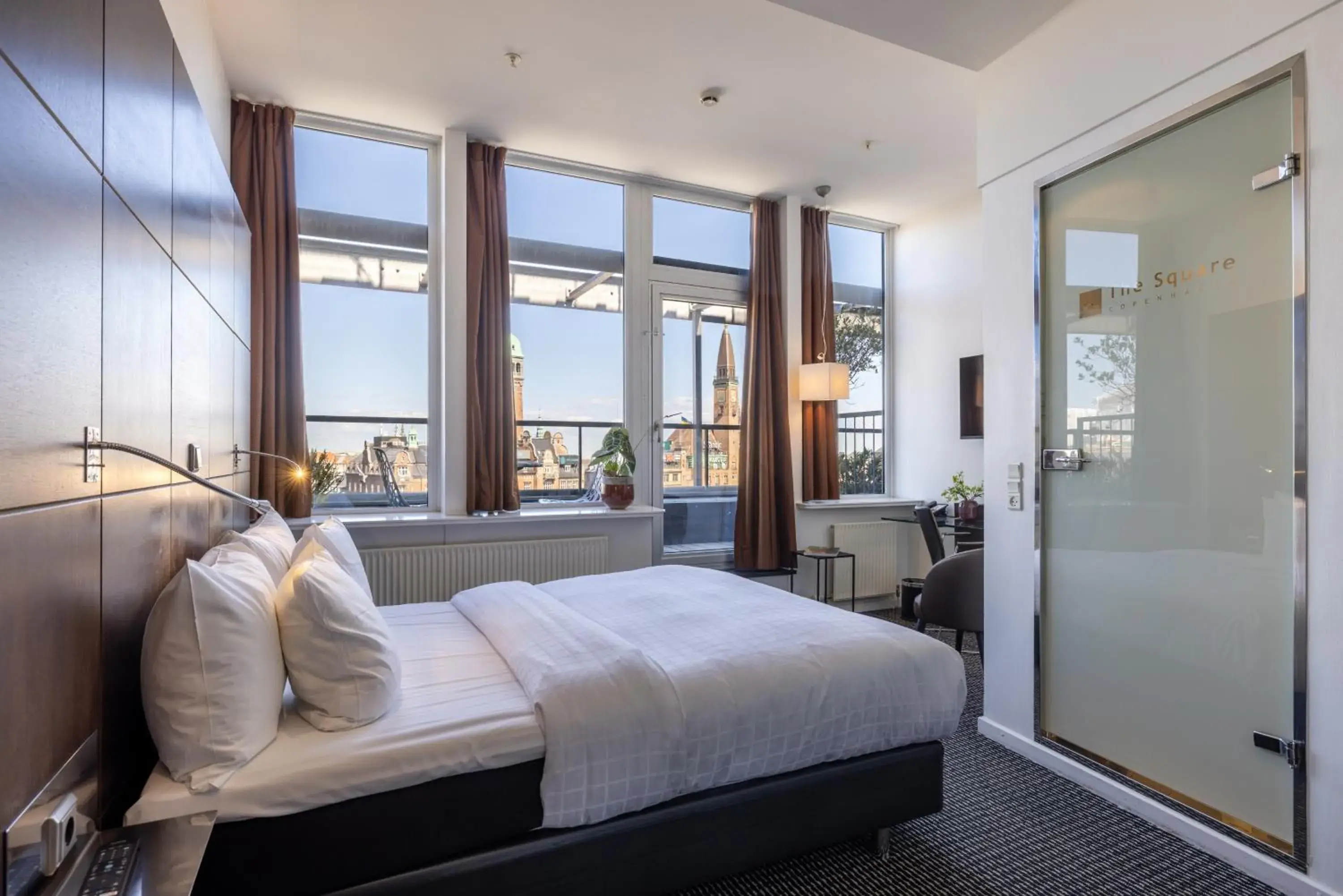 View (from property/room), Bed in The Square View (from property/room), Bed in The Square