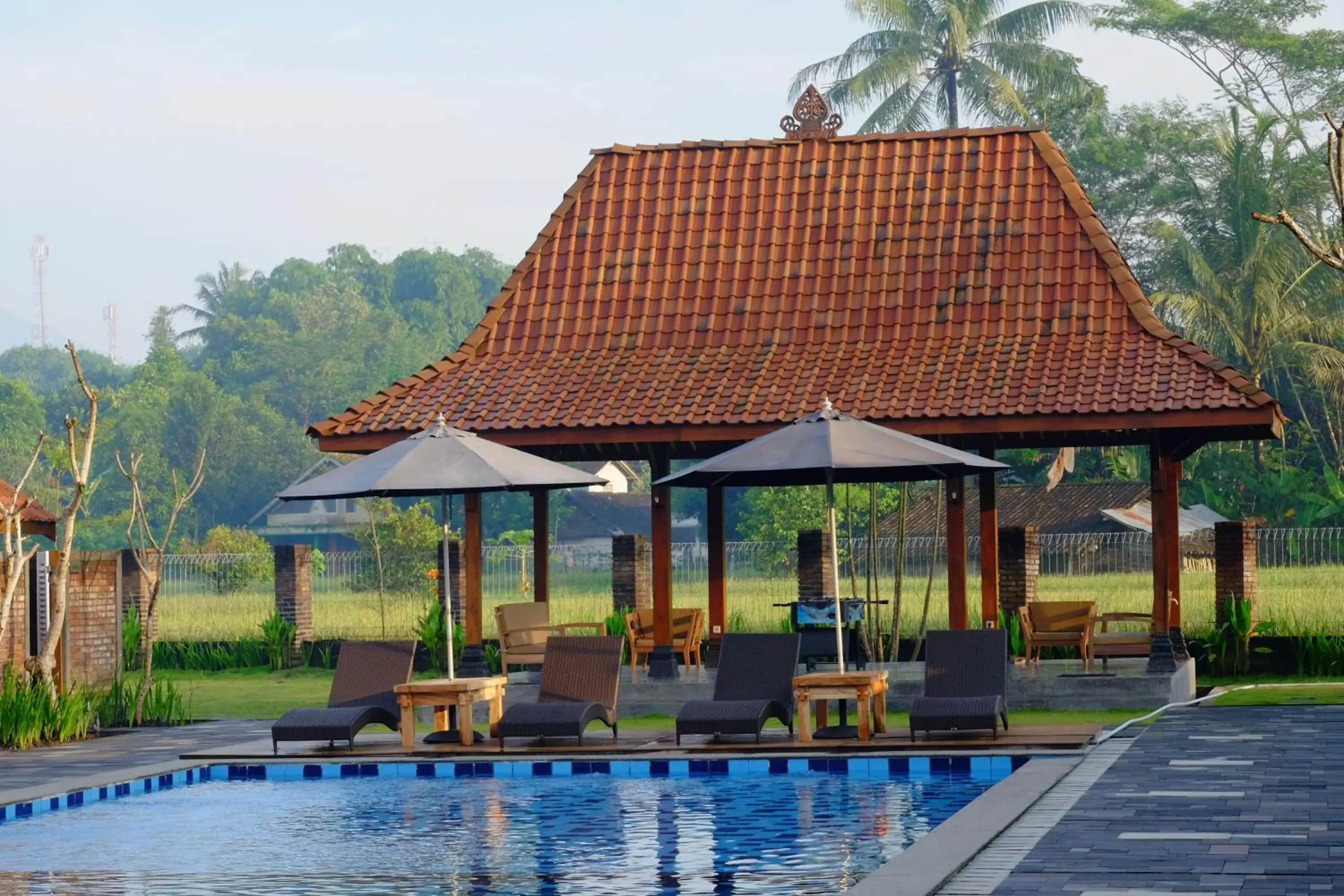 Pool view in Shankara Borobudur Pool view in Shankara Borobudur