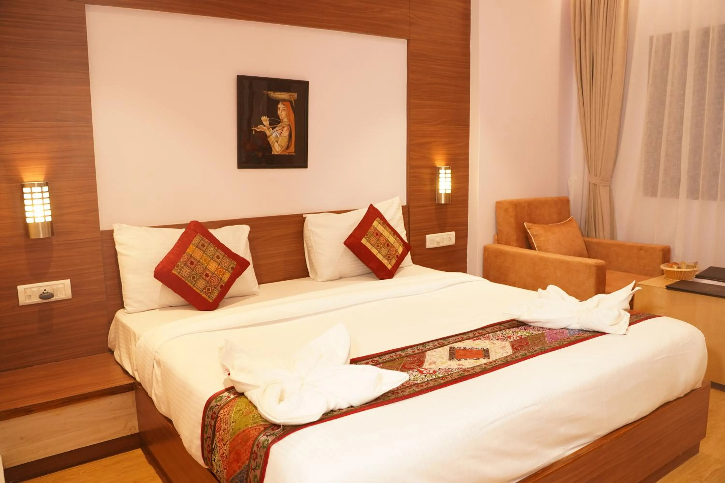 Bedroom, Bed in Hotel Gorbandh