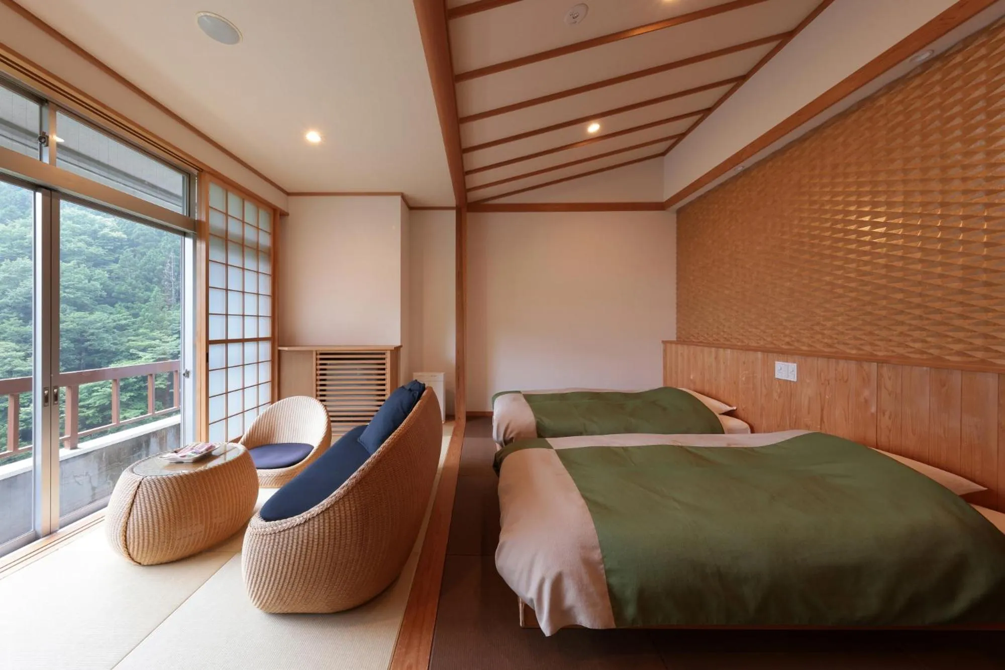 Bed in Akagi Onsen Hotel