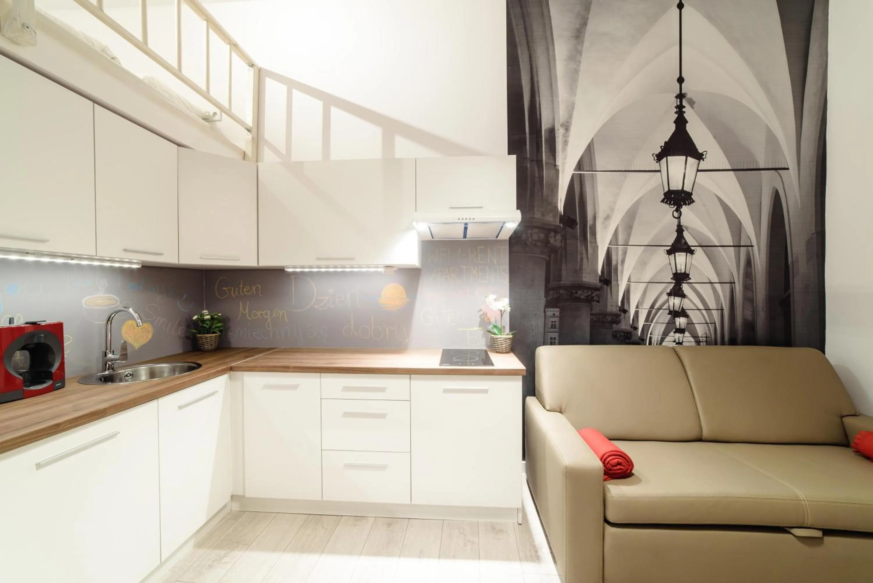 Photo of the whole room in 2 Nights Apartments - great location, right next to Main Rail and Bus Station, 10 min to Main Square by foot