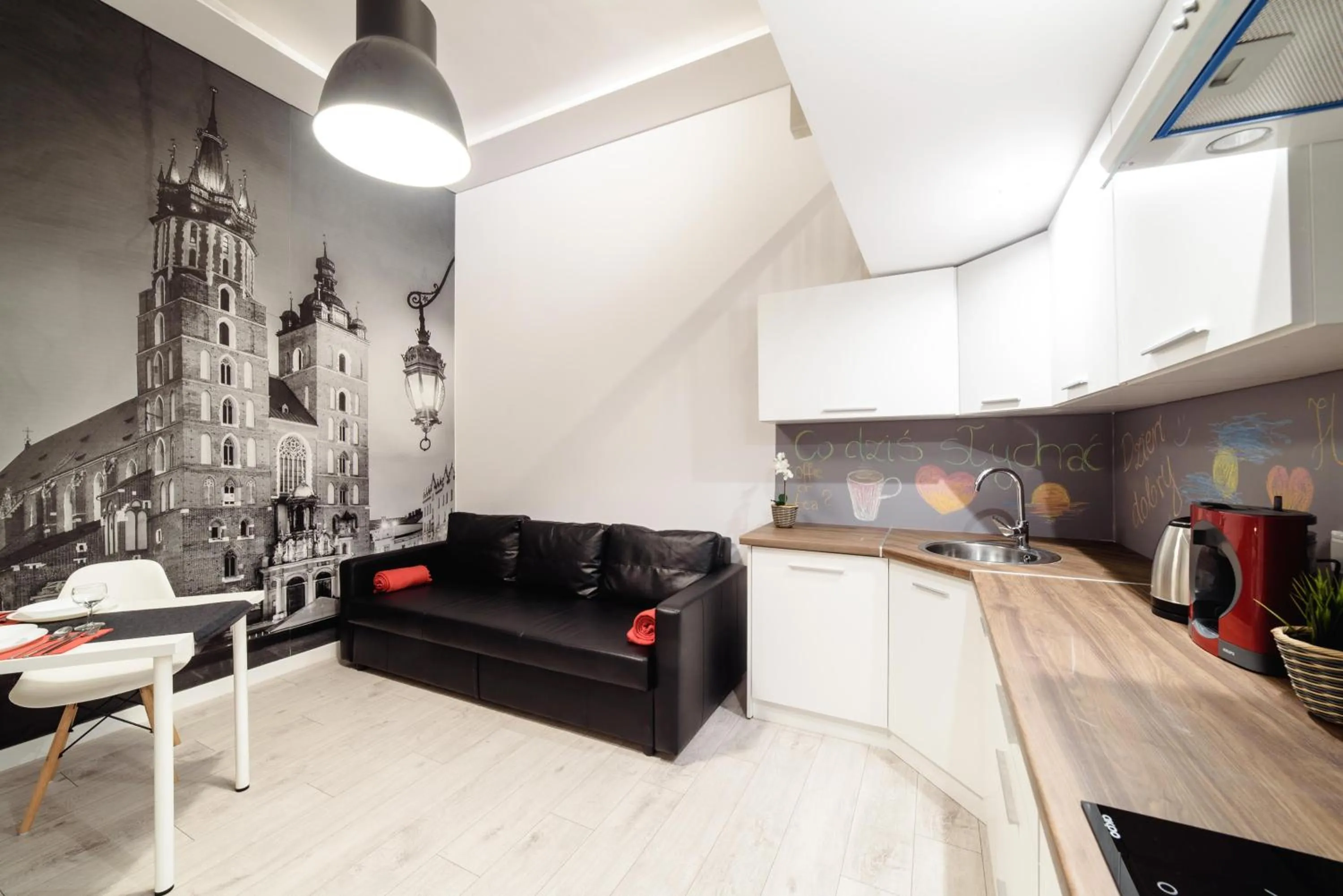 Photo of the whole room in 2 Nights Apartments - great location, right next to Main Rail and Bus Station, 10 min to Main Square by foot