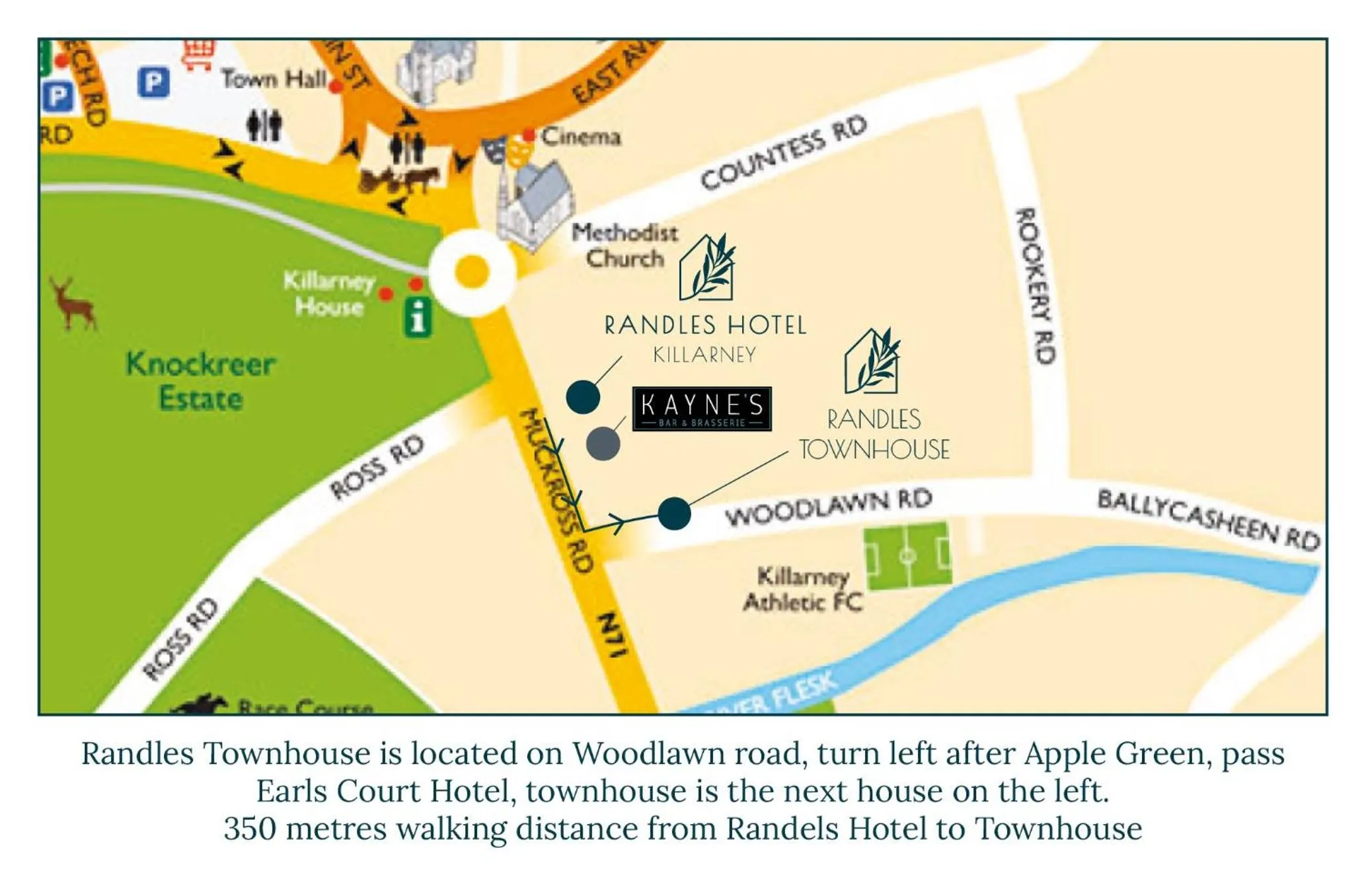 Street view in Killarney Randles Hotel