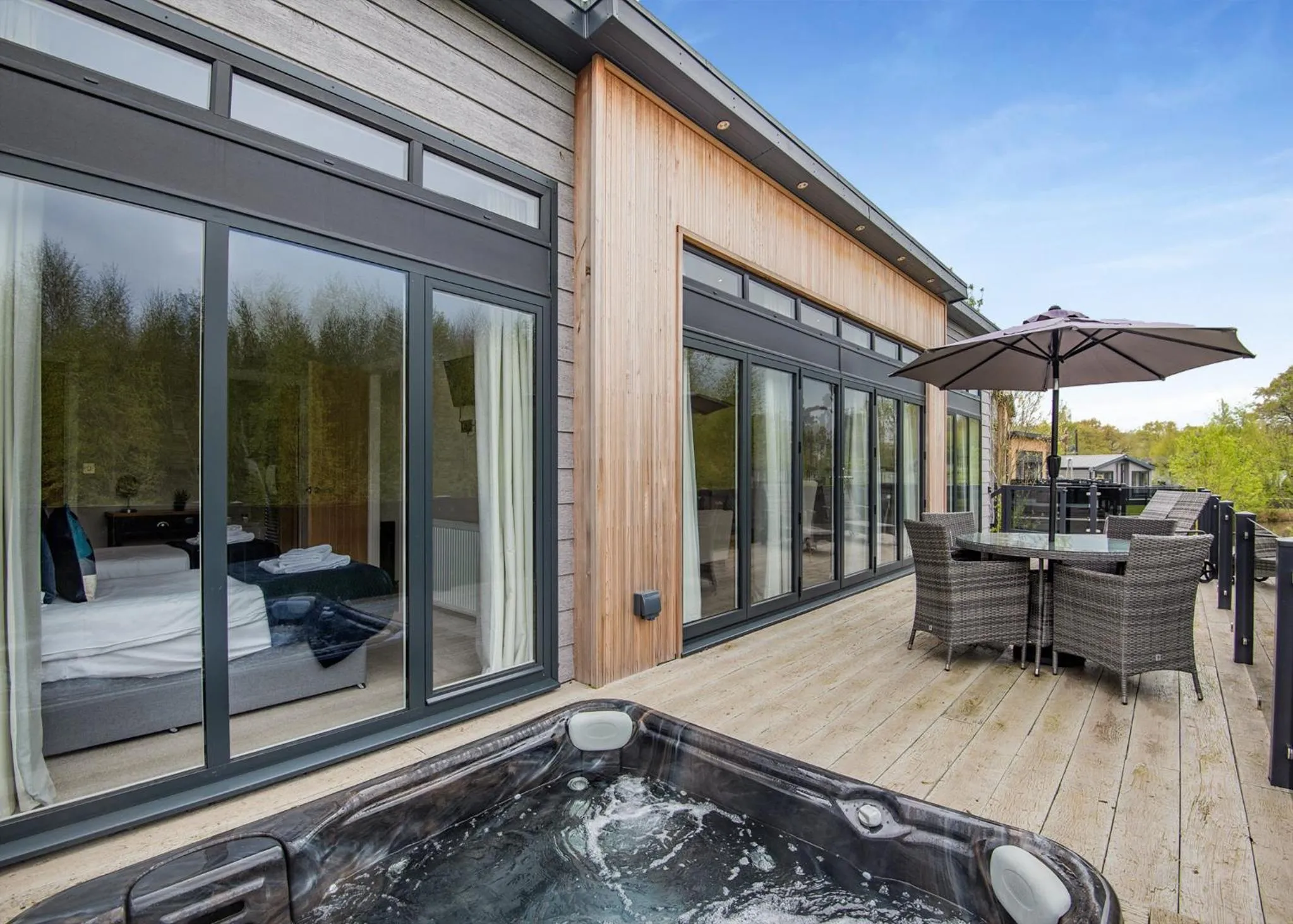 Property building in Woodhall Country Park Lodges