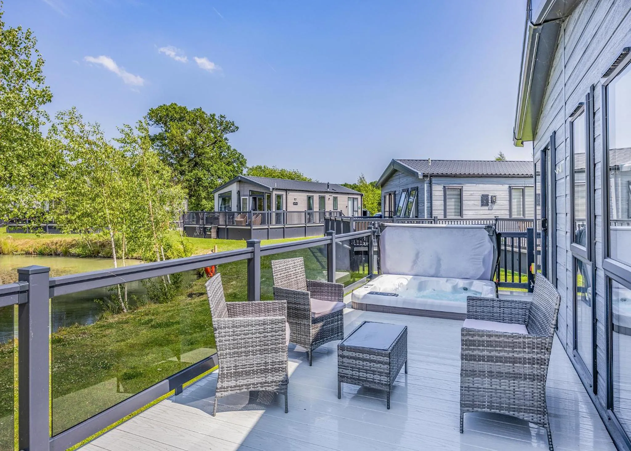 Property building in Woodhall Country Park Lodges