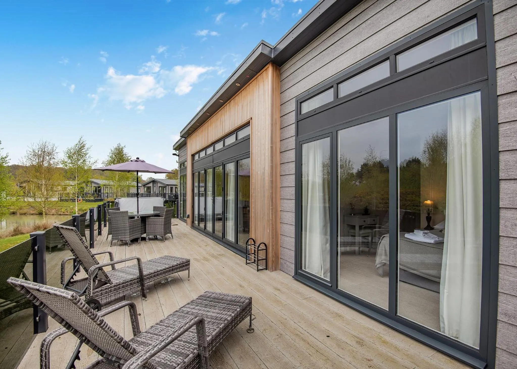 Property building in Woodhall Country Park Lodges