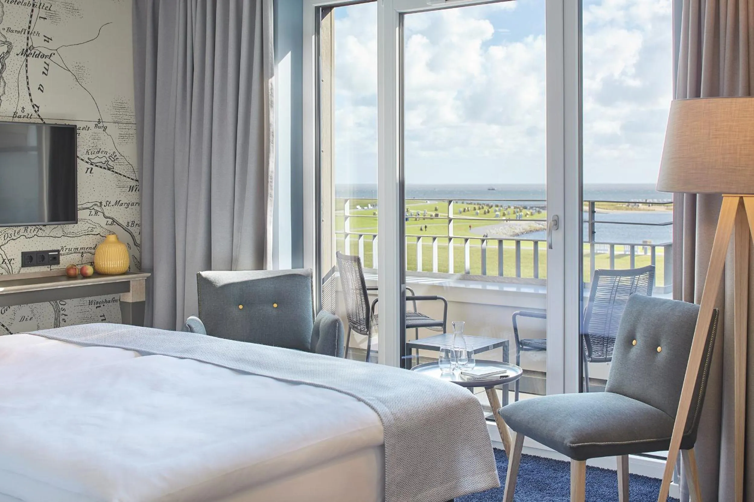 Sea view, Bed in Küstenperle Strandhotel & Spa