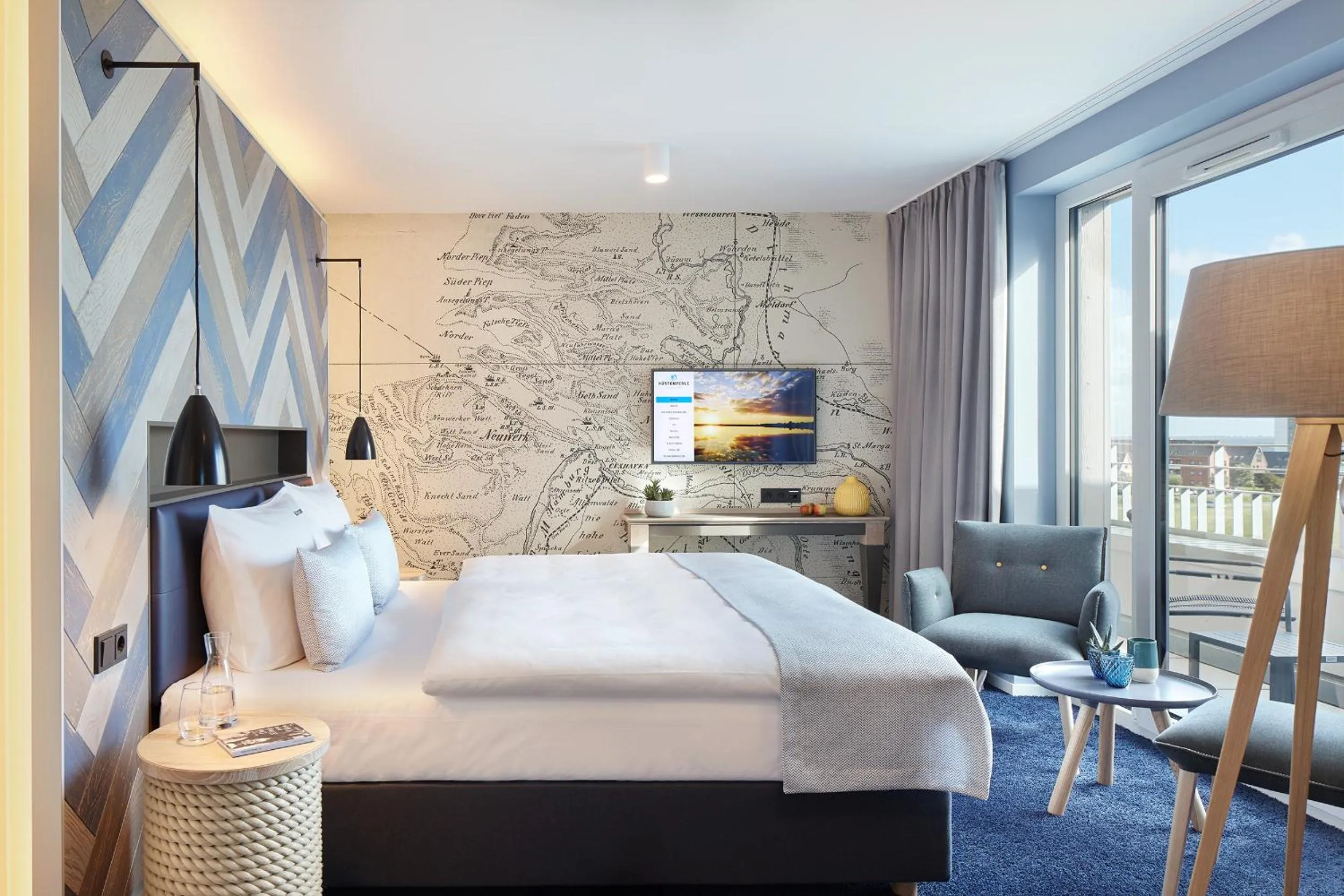Sea view, Bed in Küstenperle Strandhotel & Spa