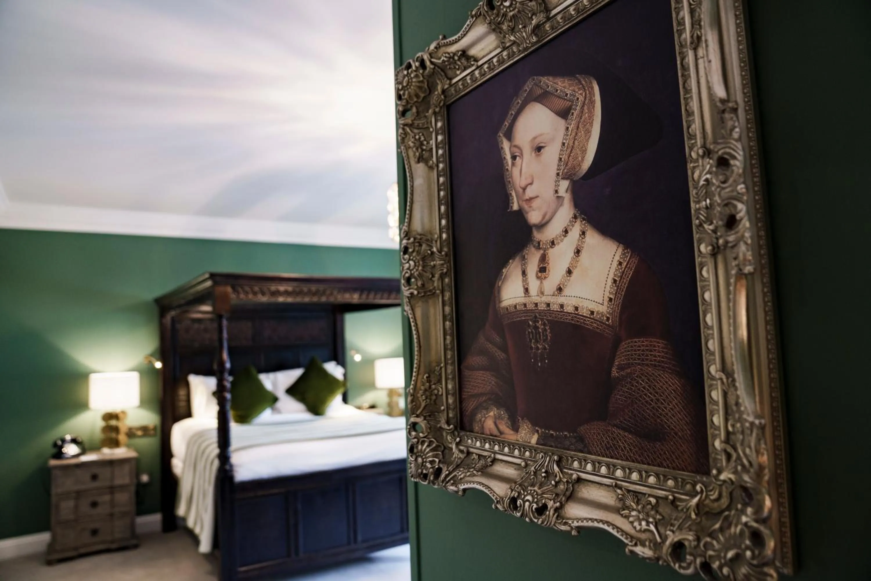 Decorative detail, Bed in The White Hart Hotel