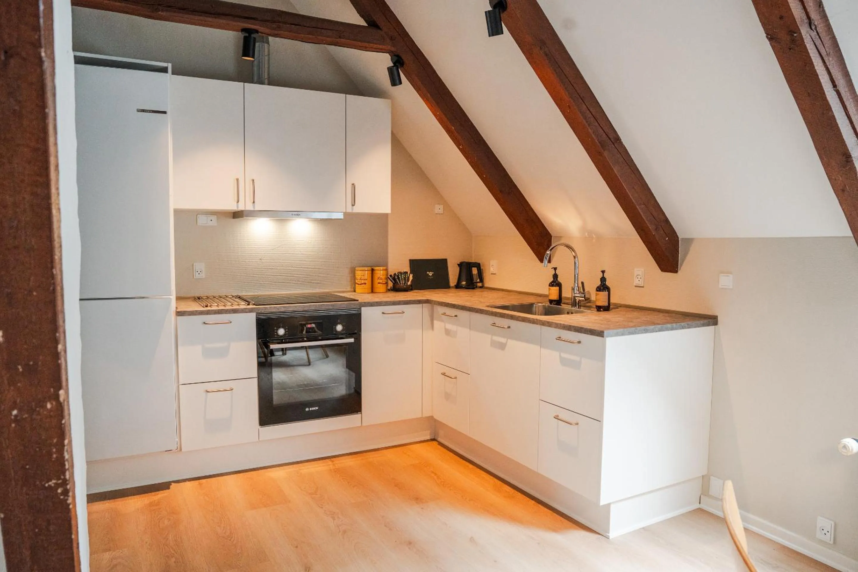 Kitchen or kitchenette in Hotel Scheelsminde
