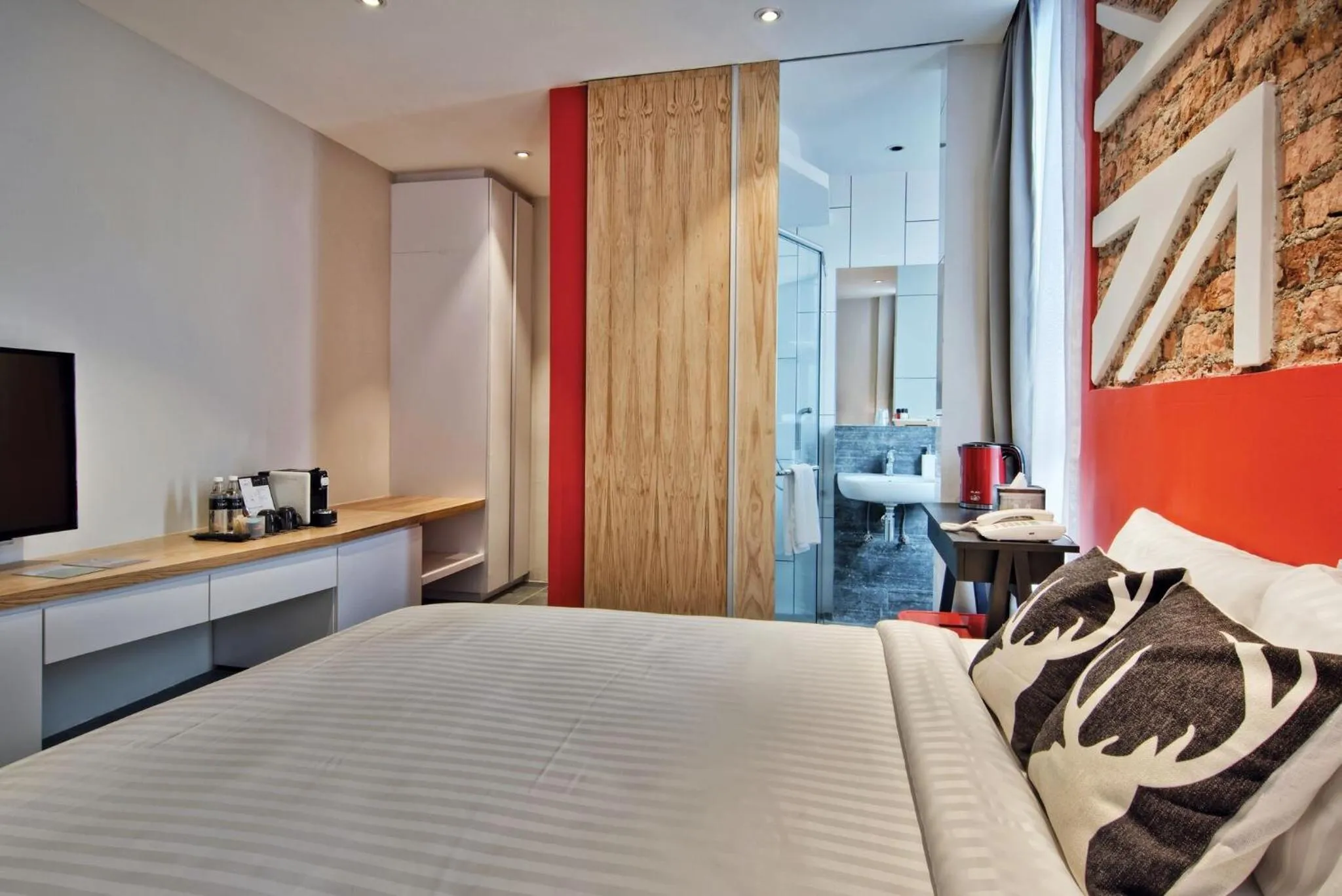 Bed in Timez Hotel Melaka