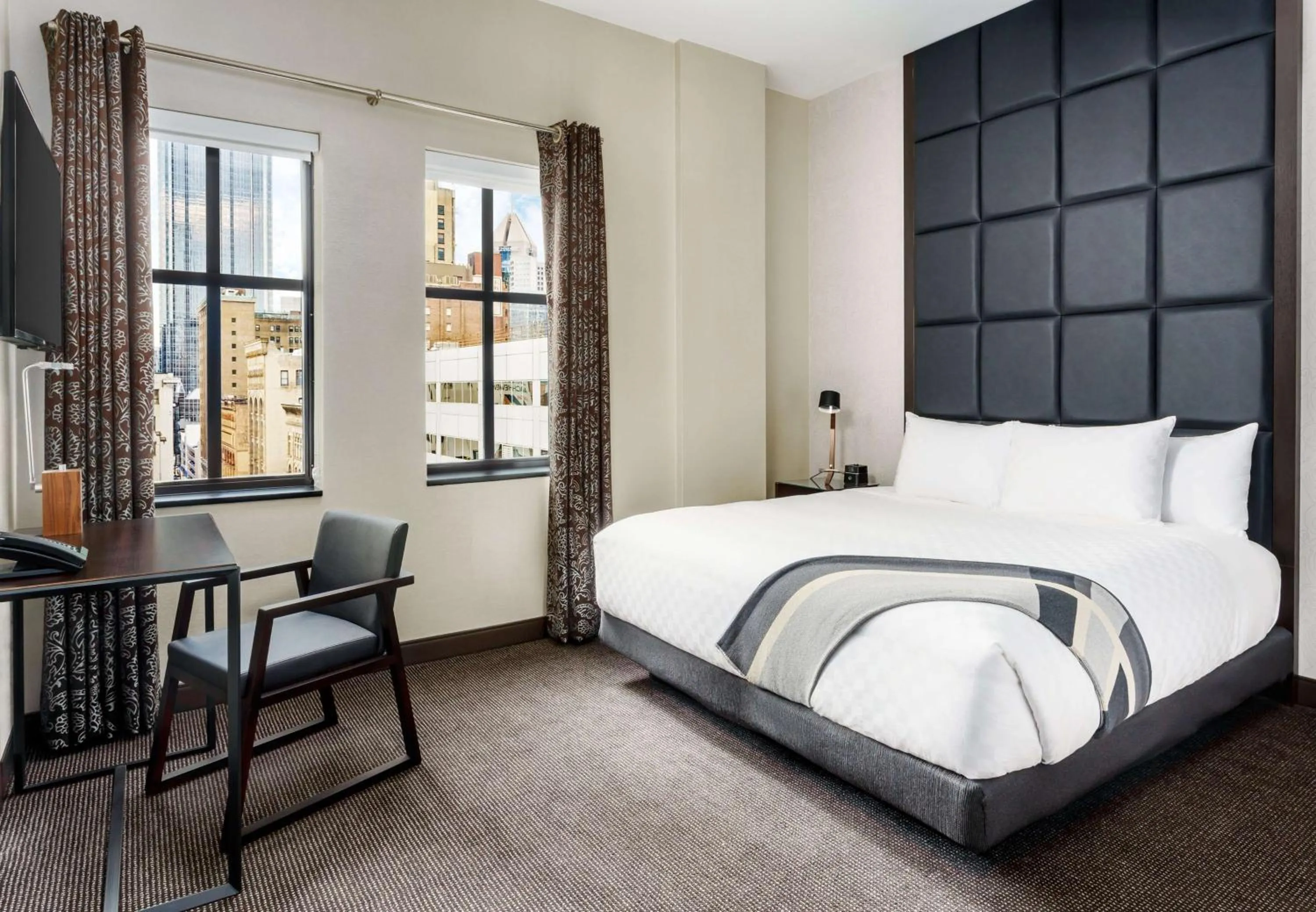 Bedroom, Bed in Joinery Hotel Pittsburgh, Curio Collection by Hilton