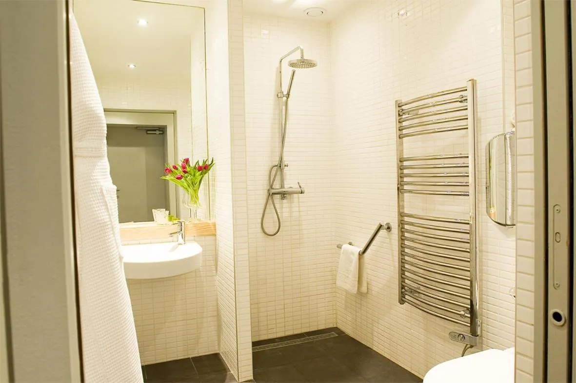 Shower in Logis Hotel La Croix Blanche Fontevraud