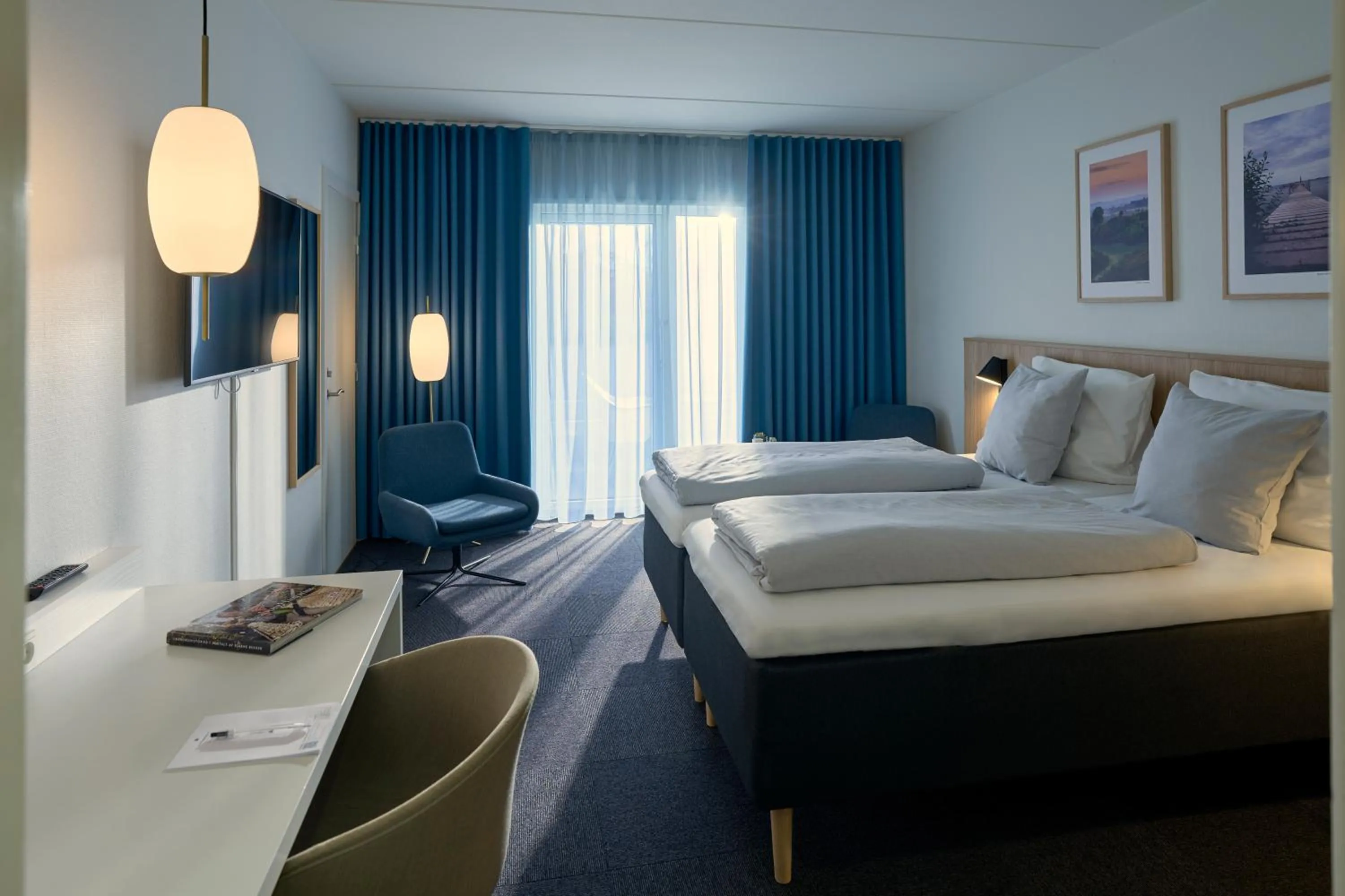 Bed in Hotel Faaborg Fjord