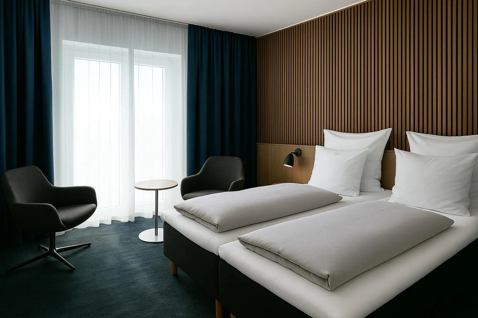 Bed in Hotel Faaborg Fjord