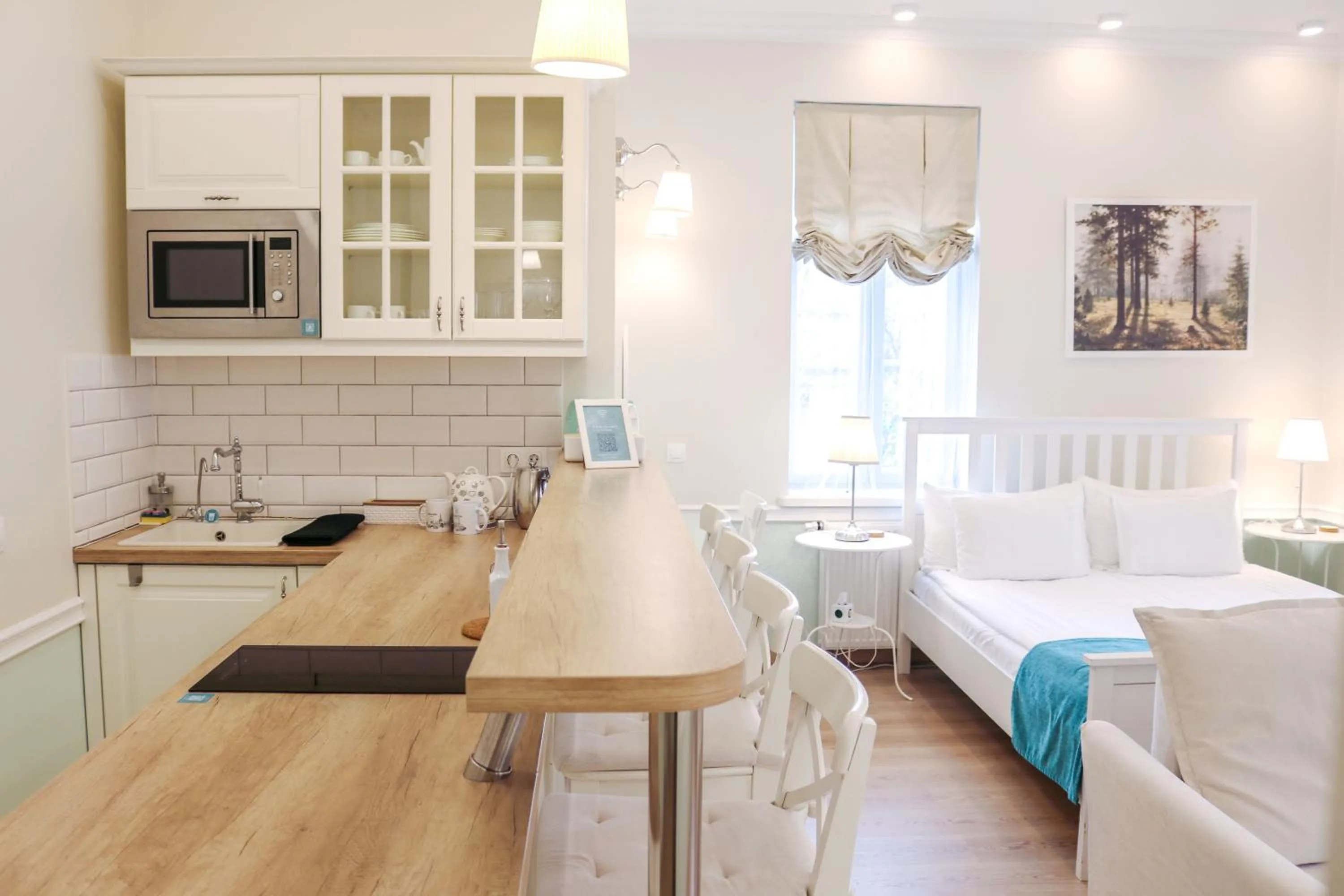 kitchen, Bed in Revelton Suites Tallinn