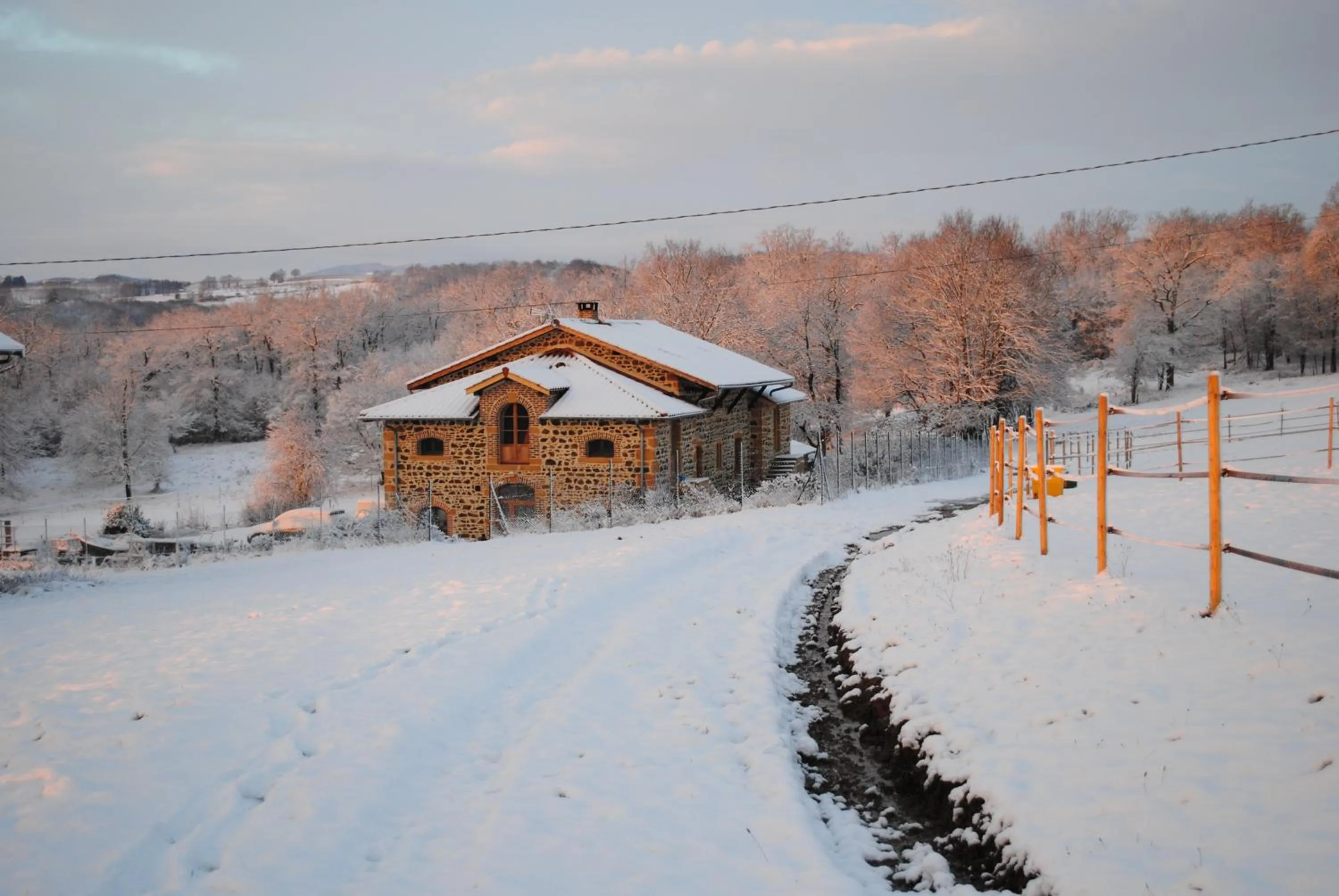 Facade/entrance, Winter in Domaine de la Poyat