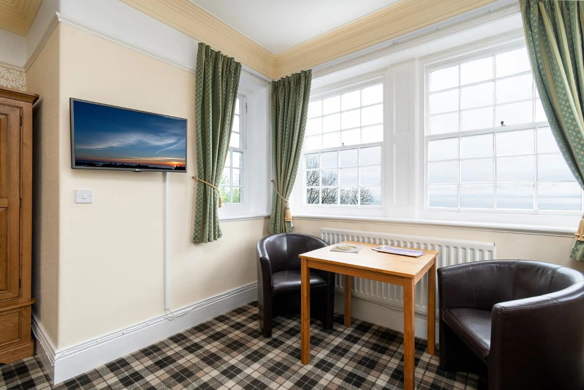 Seating area in Crown Lodge