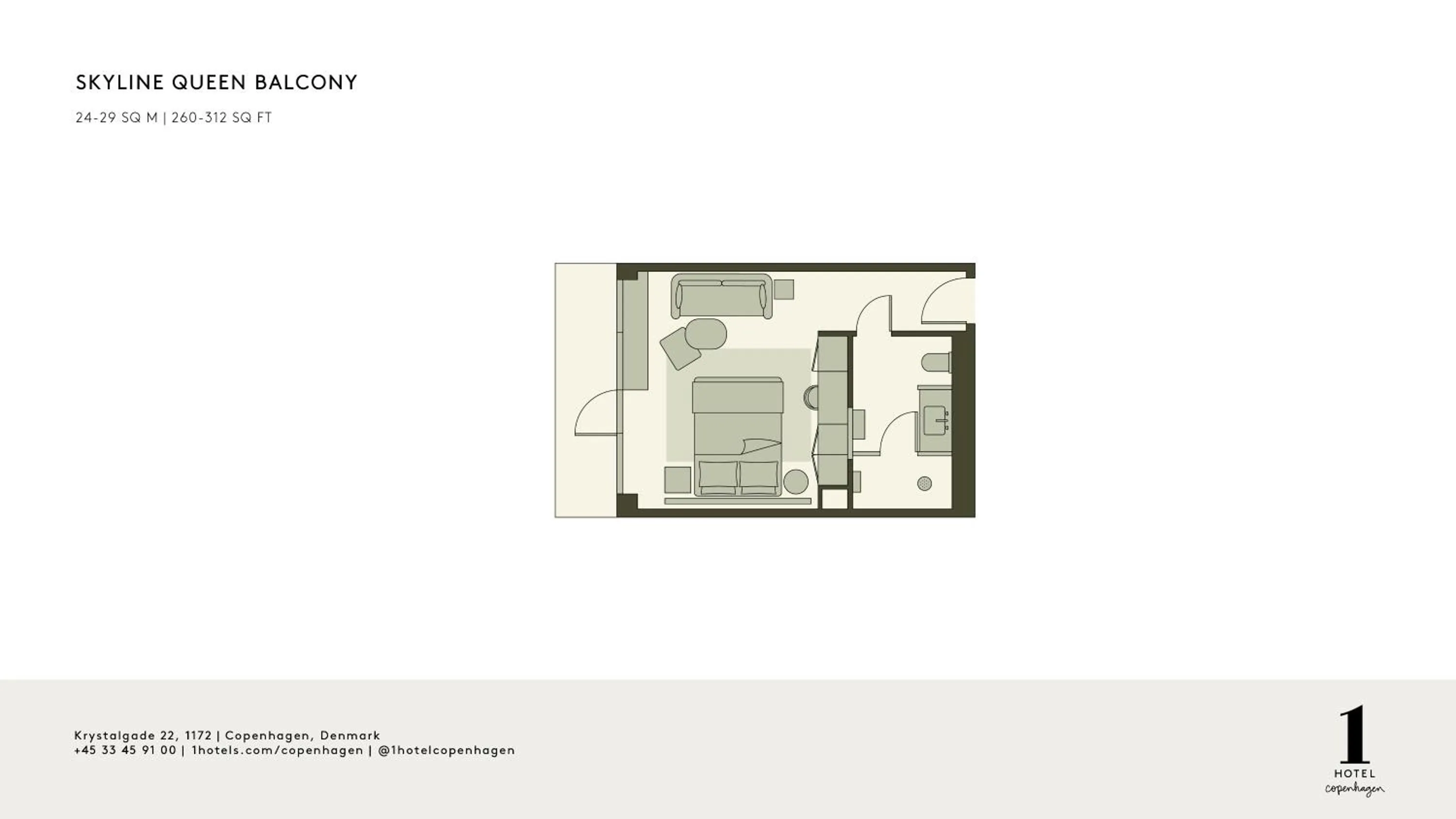 Floor plan in 1 Hotel Copenhagen