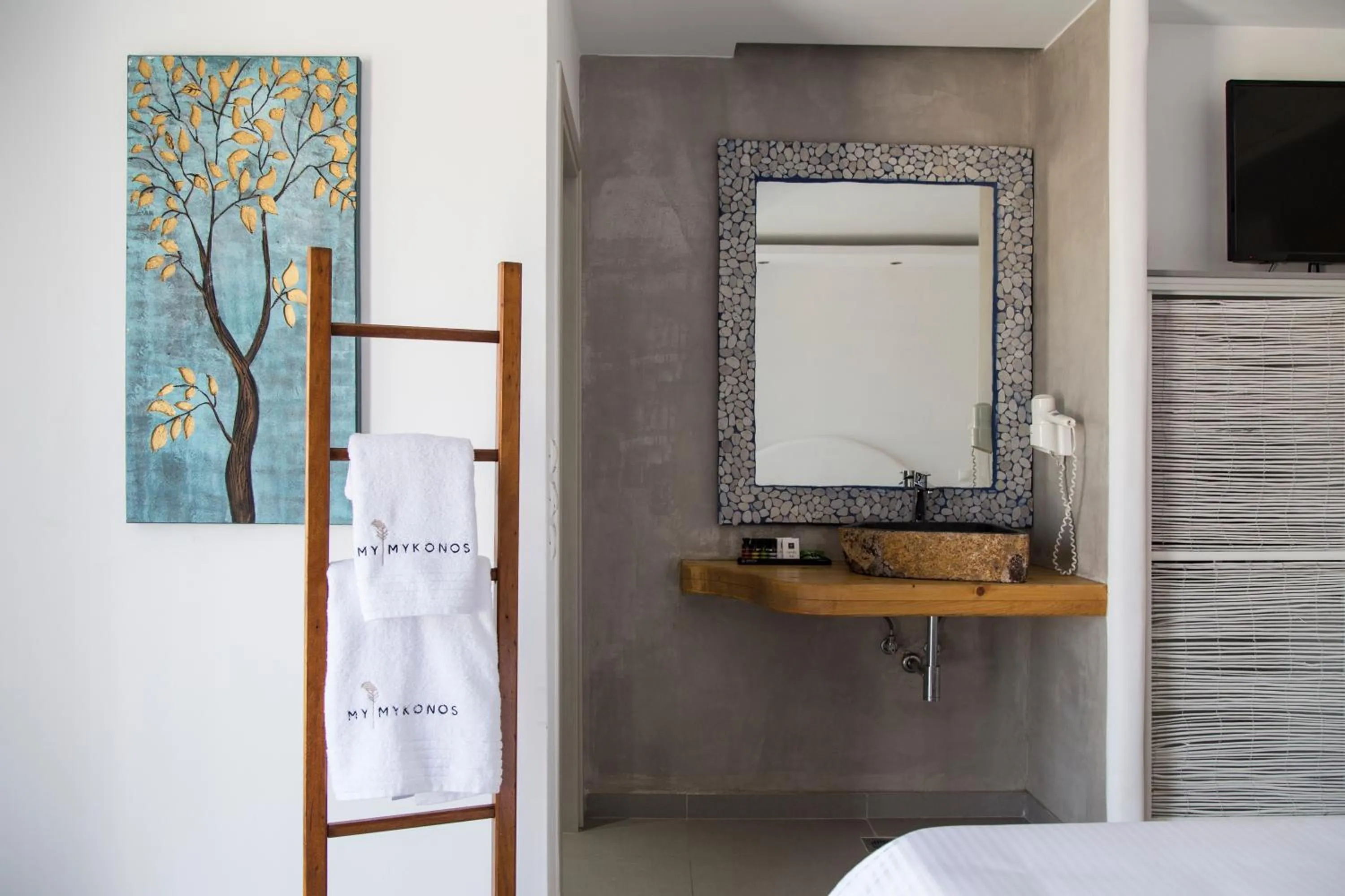 Toilet, Bed in My Mykonos Hotel