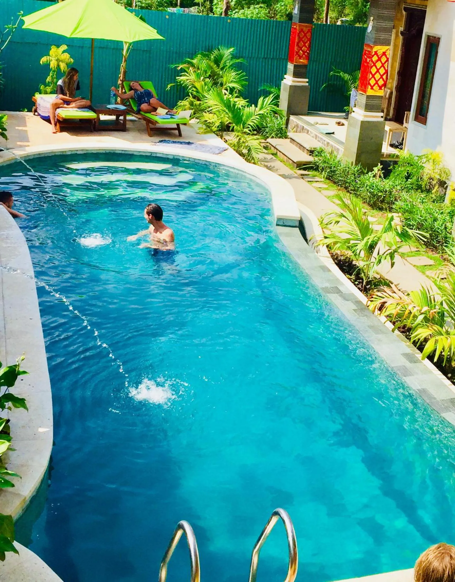 Pool view in Lembongan Hostel