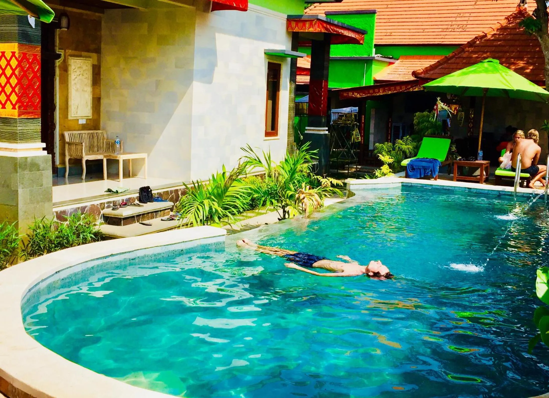 Pool view in Lembongan Hostel