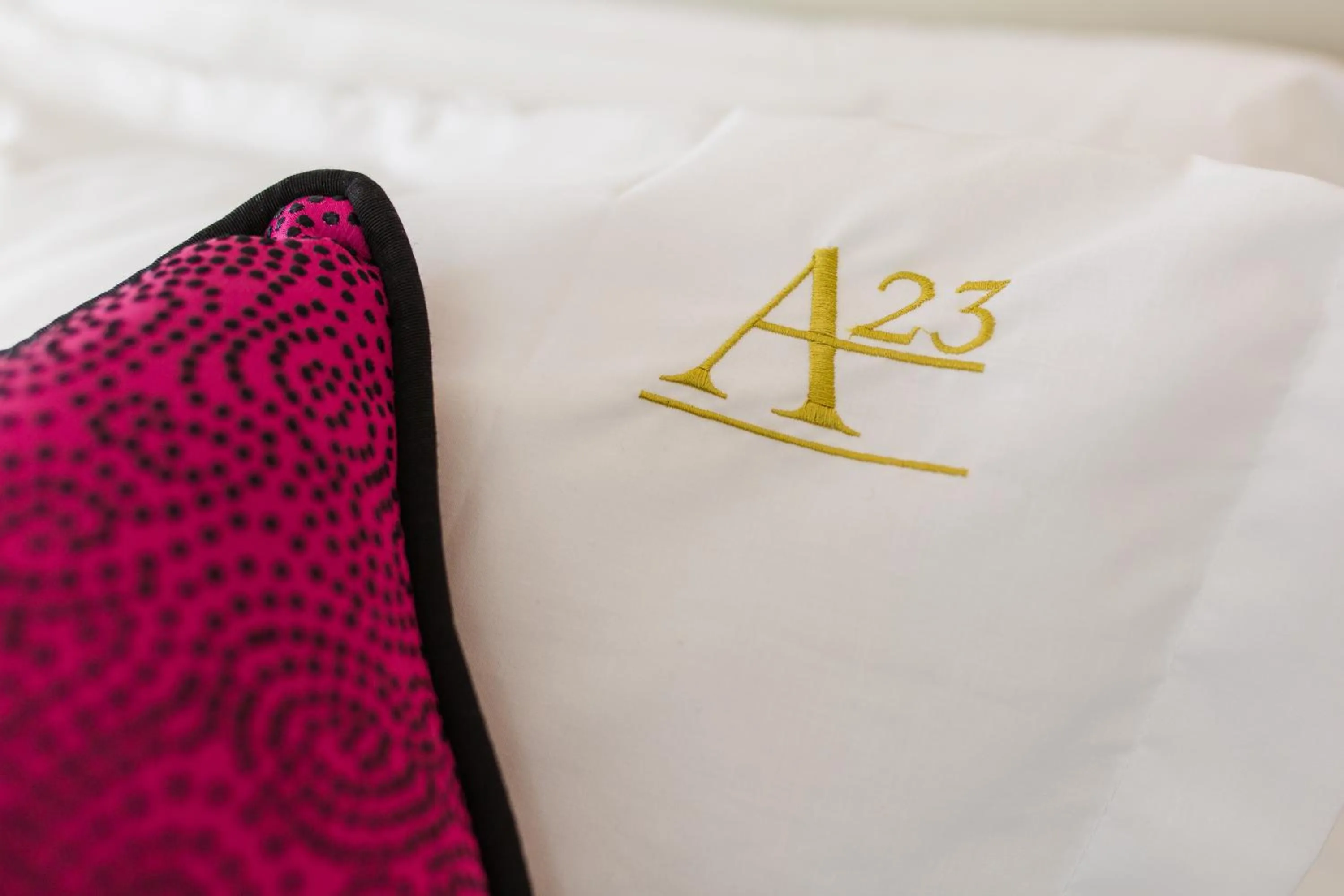 Decorative detail, Bed in A23 Boutique Hotel