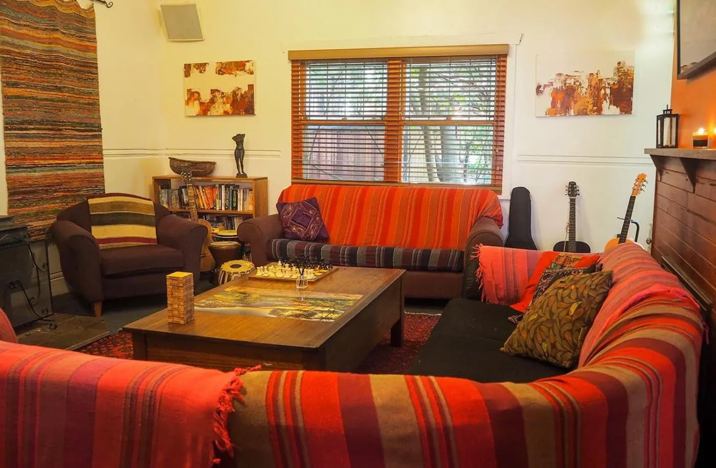 Living room in Flying Fox Backpackers