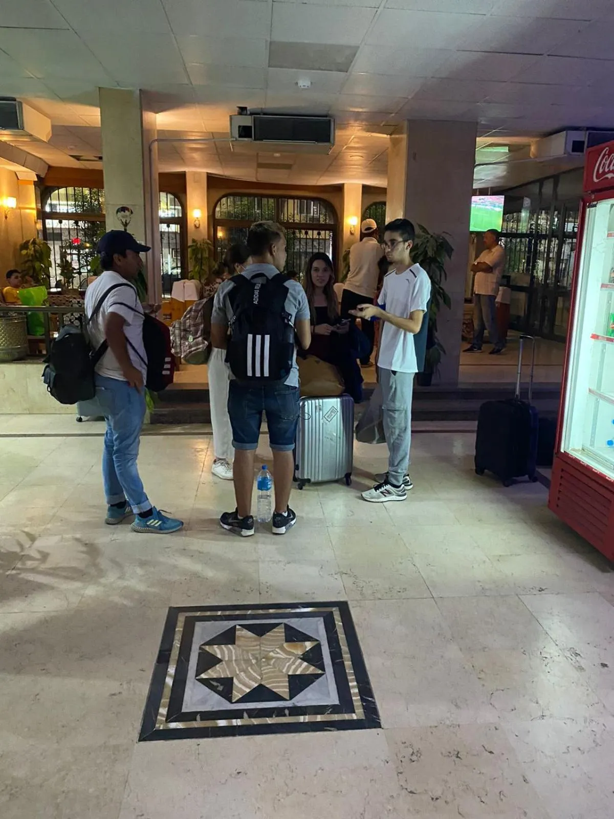 group of guests in Shady Hotel Luxor