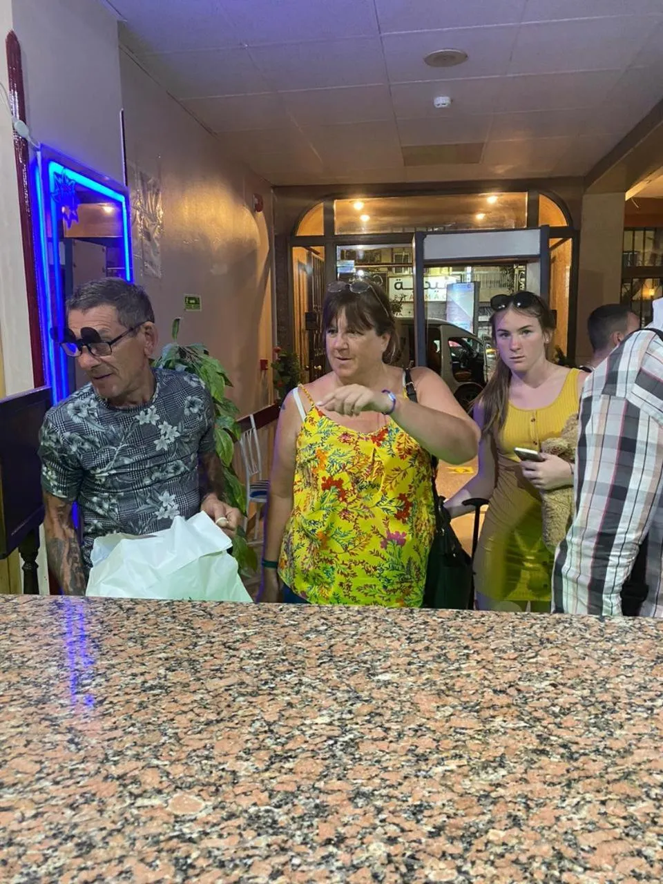 group of guests in Shady Hotel Luxor