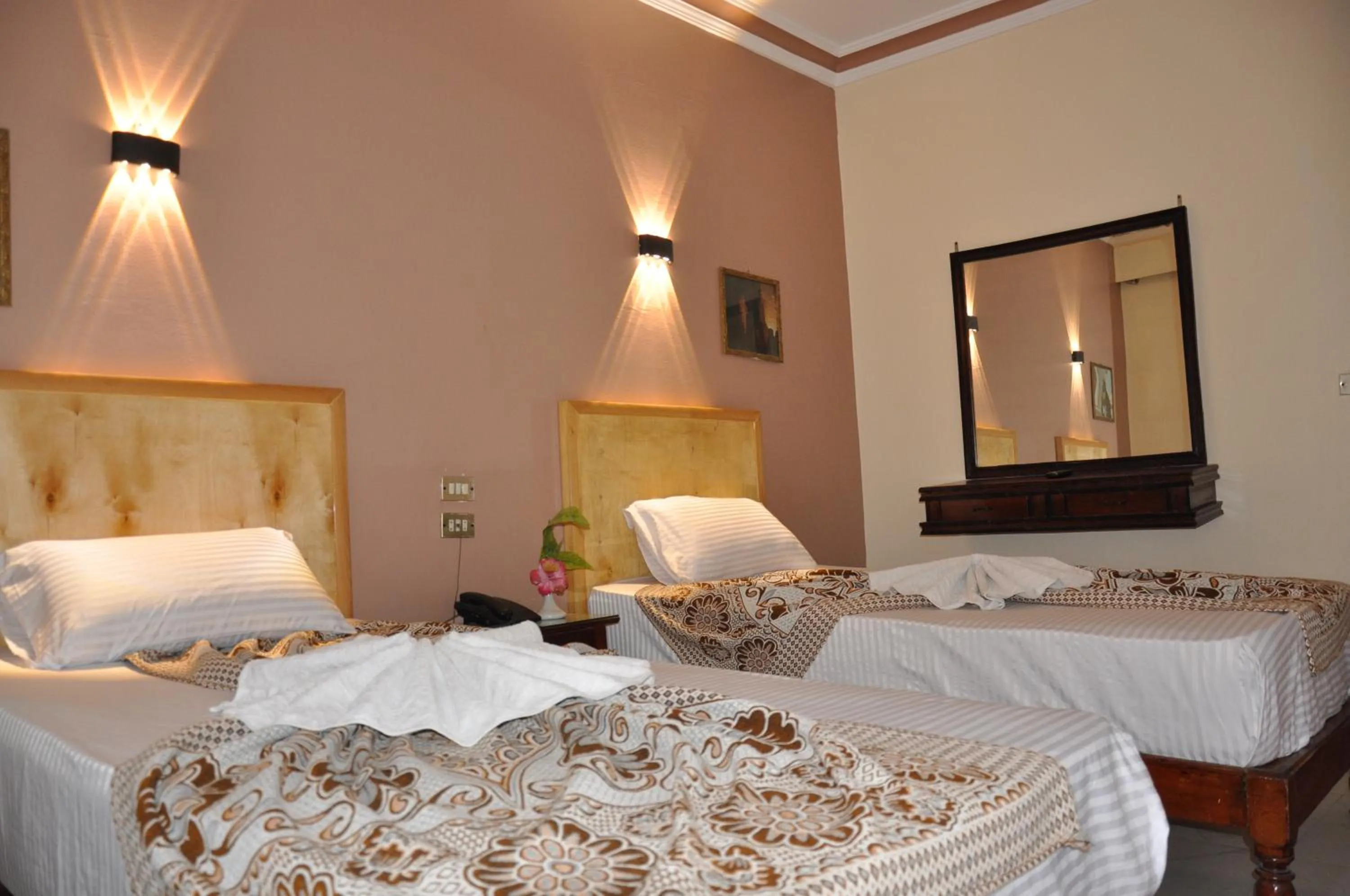 Bed in Shady Hotel Luxor