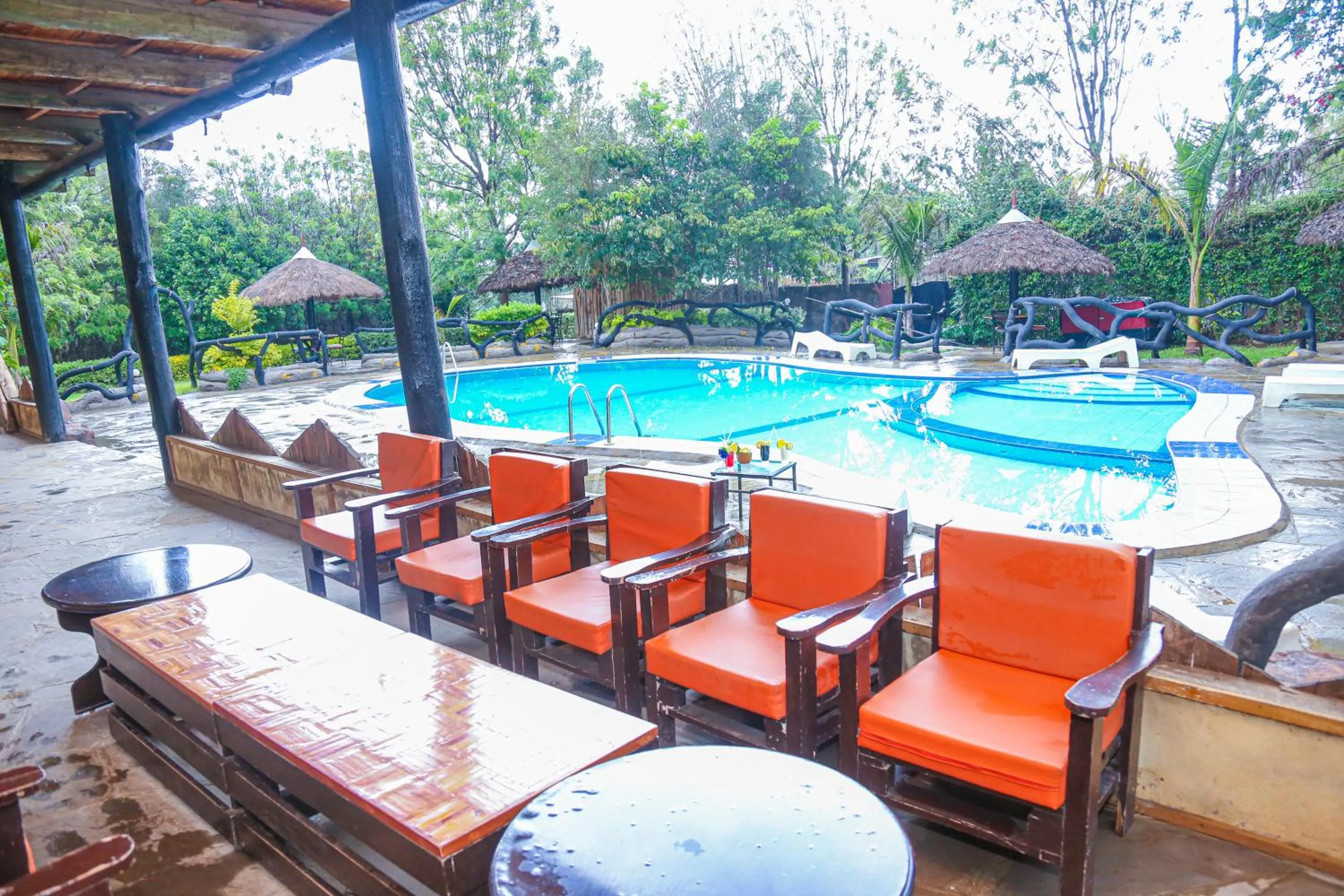 Pool view in Dovenest Lodge