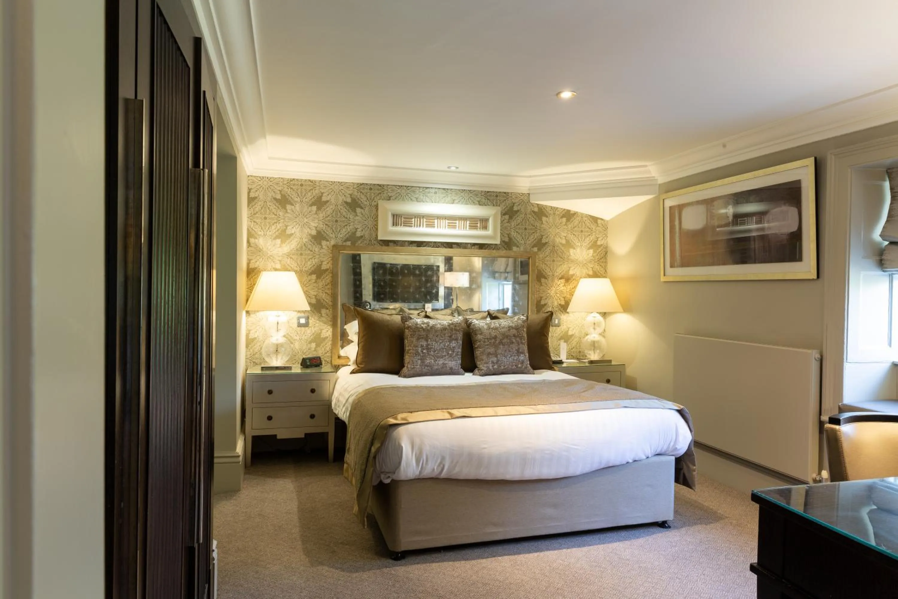 Bedroom, Bed in Wood Hall Hotel & Spa