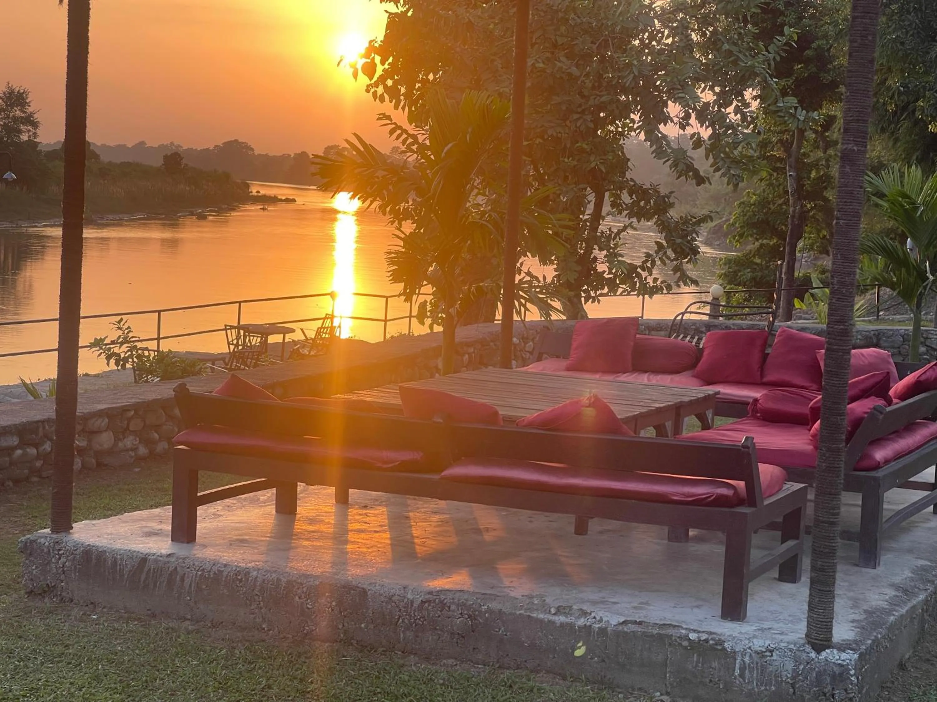 Patio in Chitwan Riverside Resort