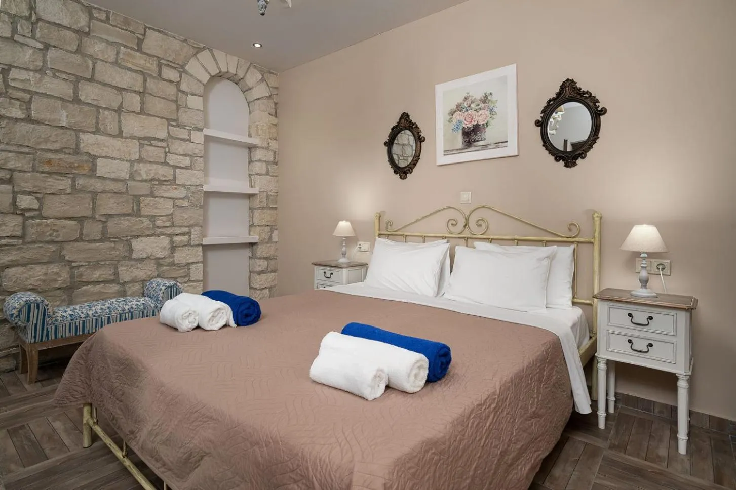 Bed in Orelia Cretan Deluxe Apartments