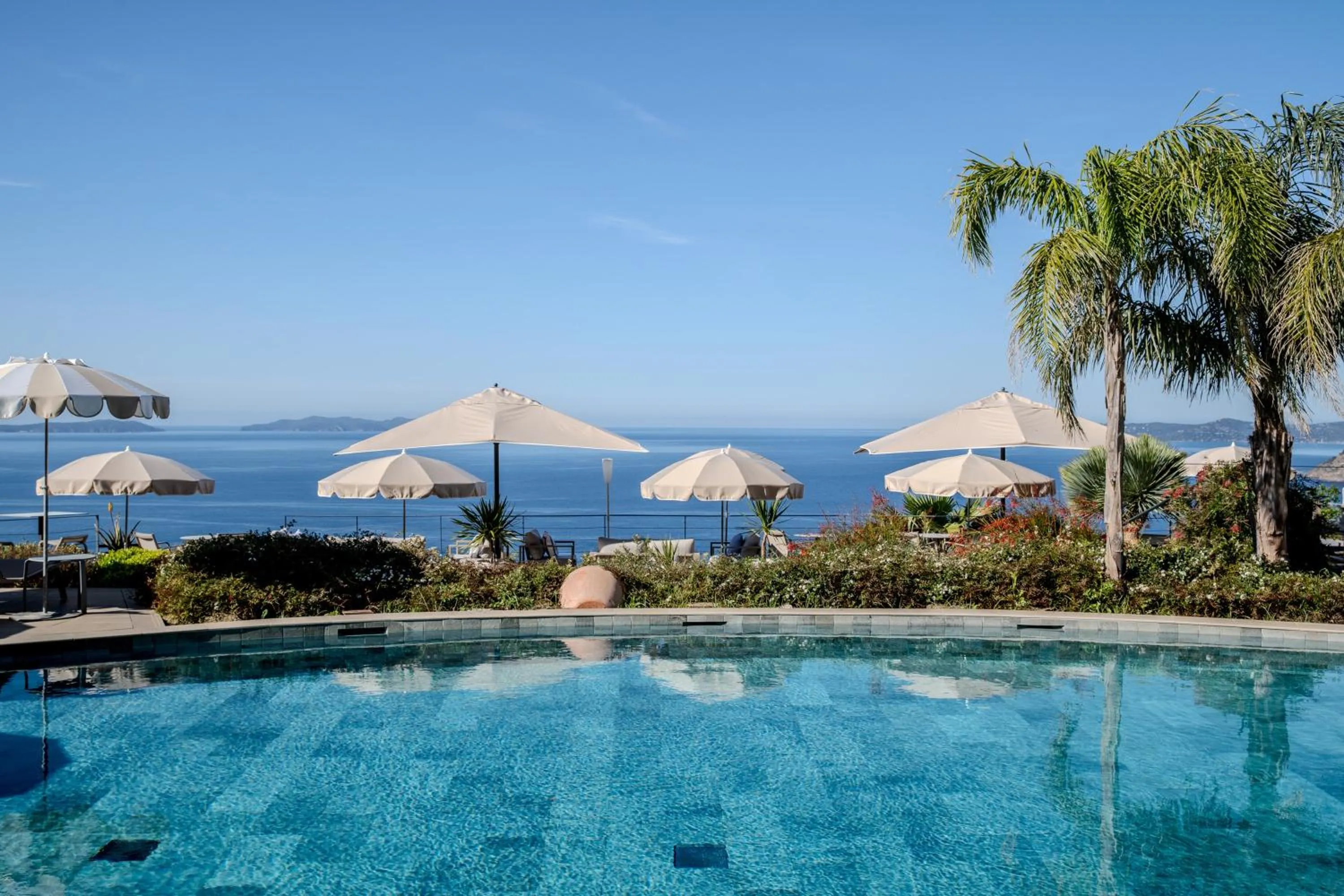 Pool view in Hôtel La Villa Douce
