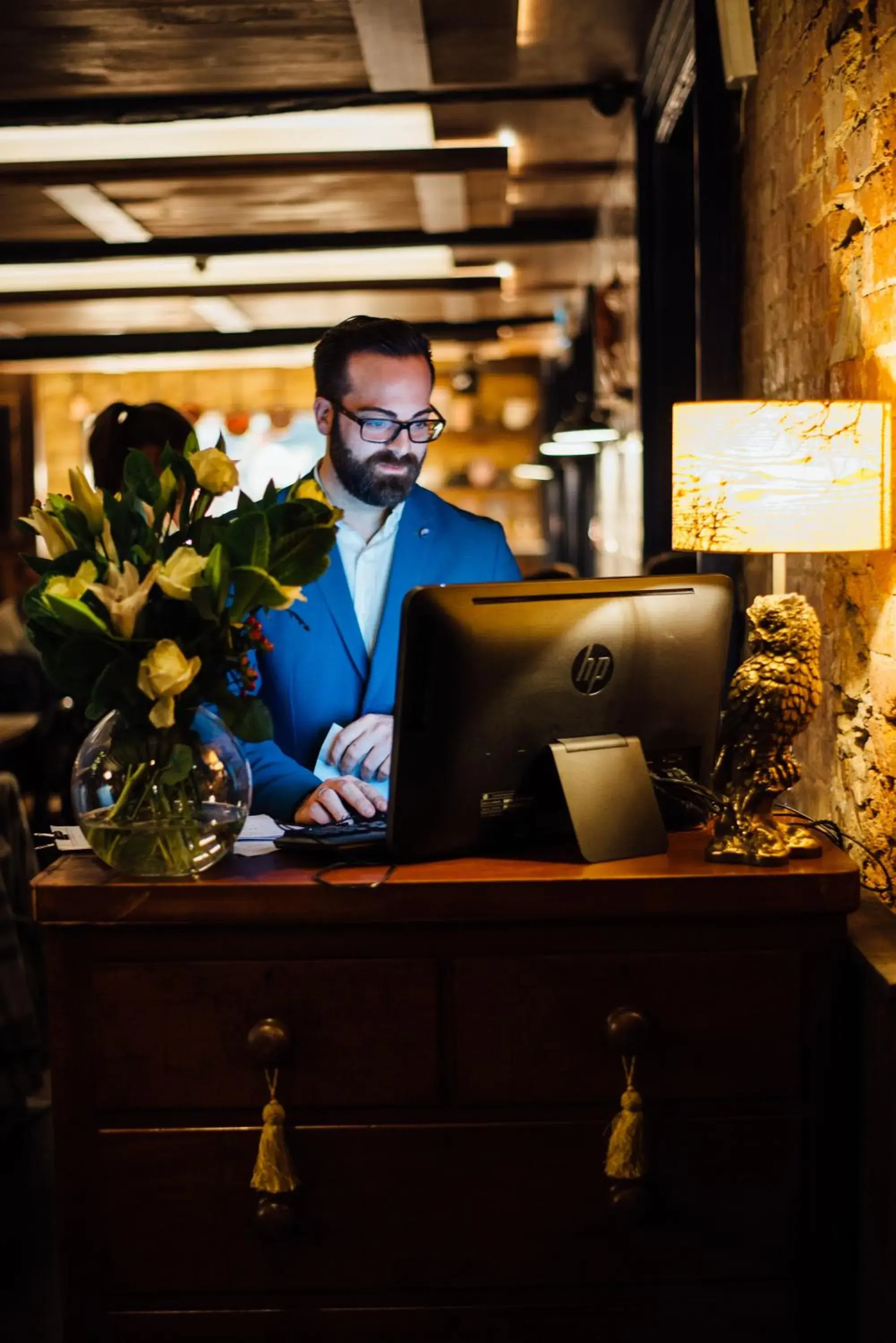 Staff in The Blue Boar Staff in The Blue Boar